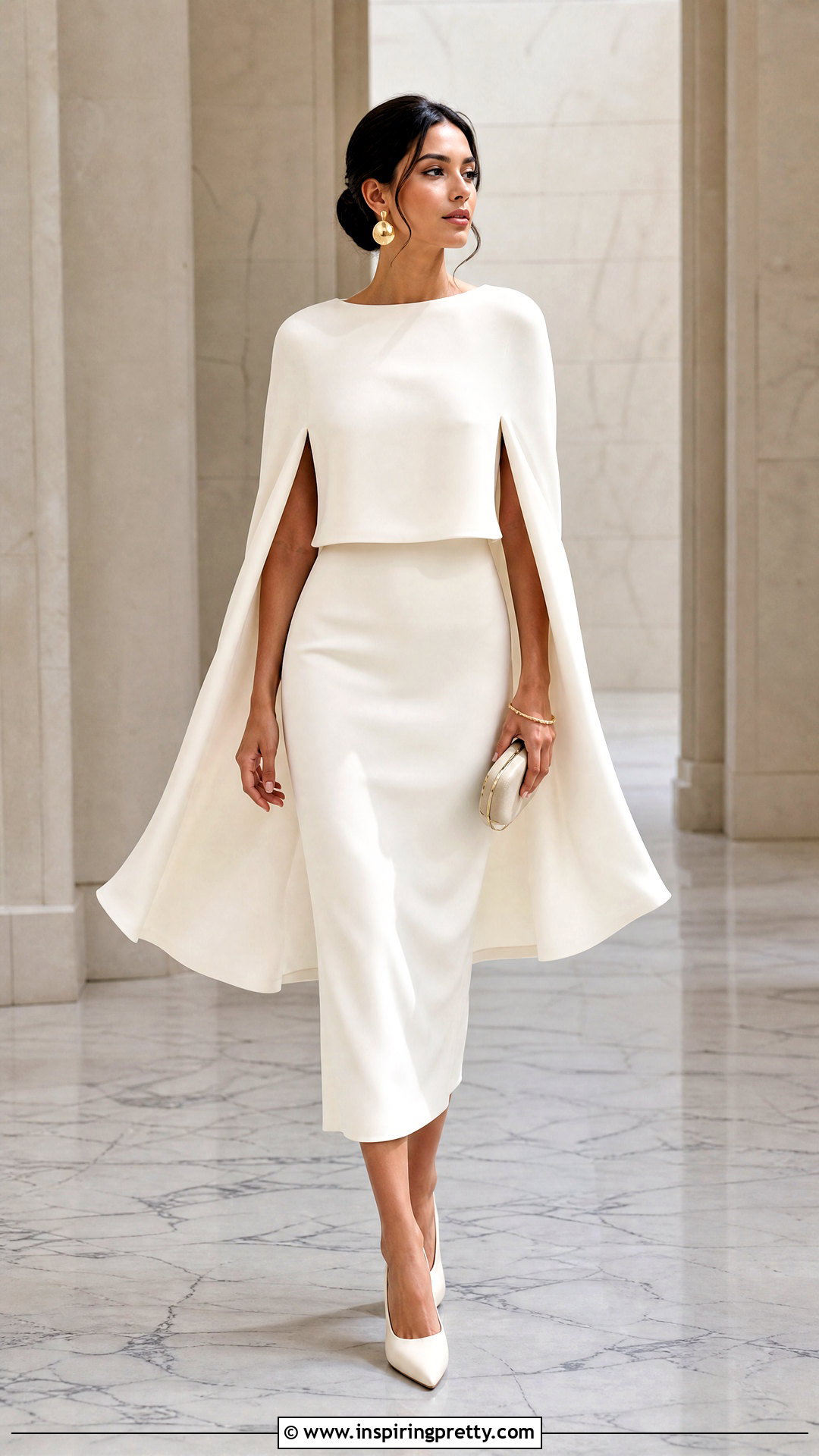 Cape Top With Column Skirt - 50 trendy tops for women classy ideas