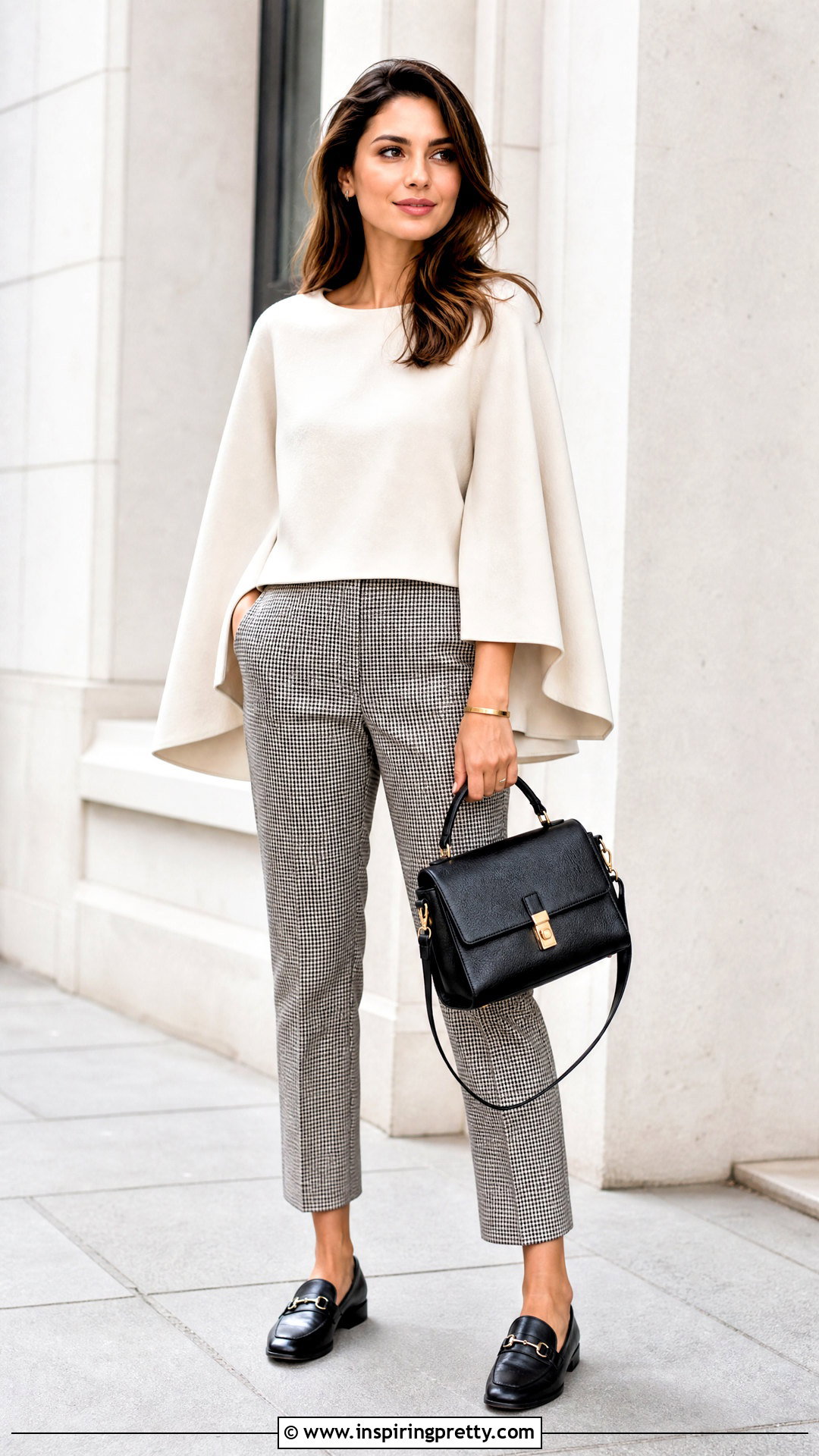 Cape Top With Cropped Trousers - 50 cape top outfits