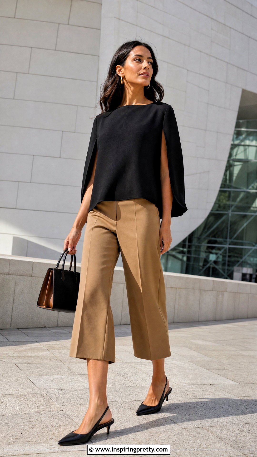 Cape Top With Culottes - 50 Cape Top outfit ideas