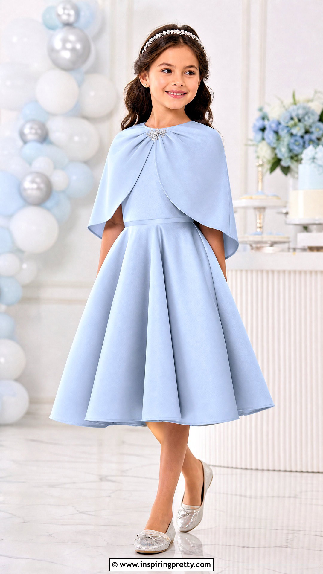 Cape Top With Flared Skirt - 50 kids skirt top designs