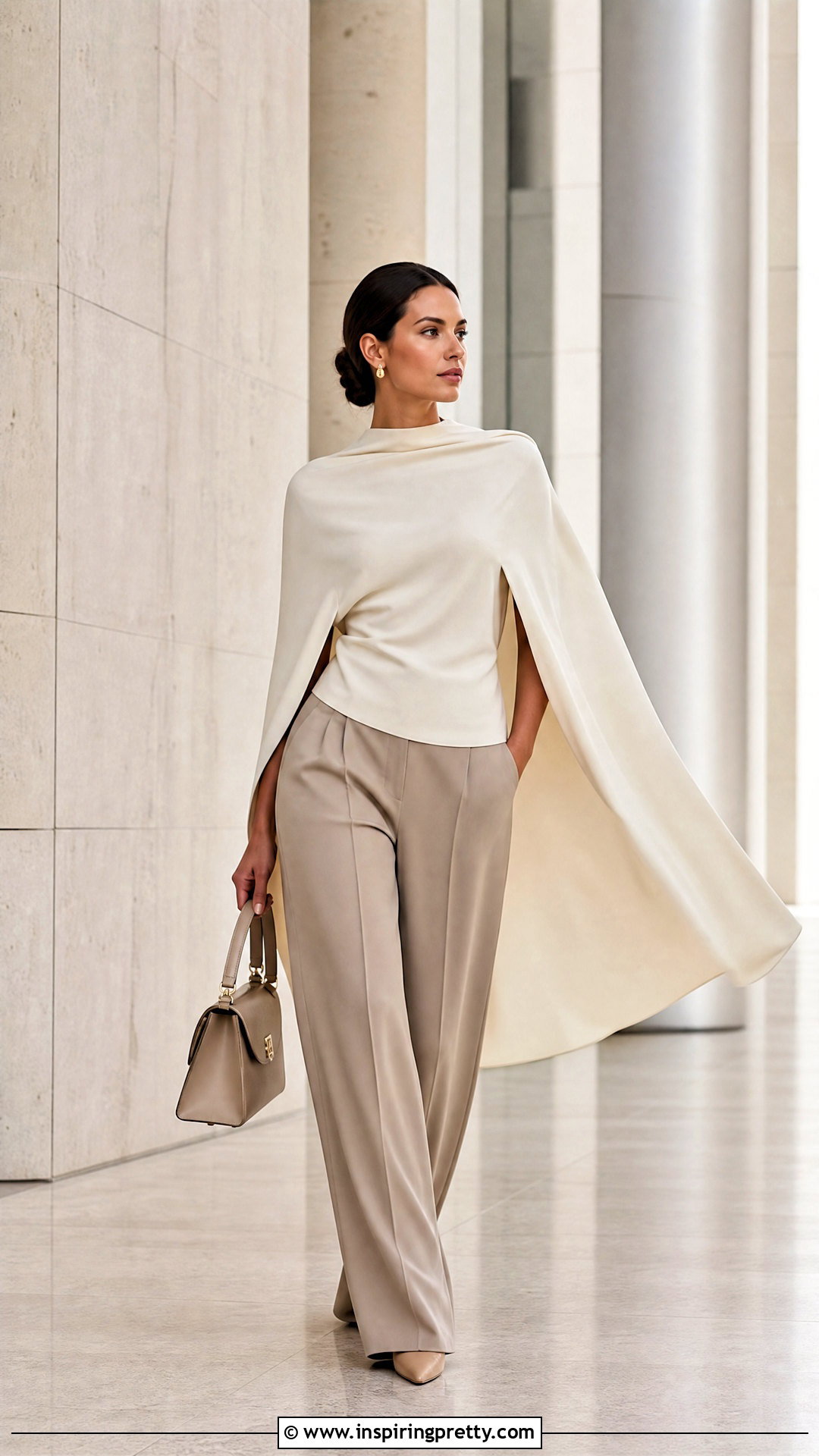 Cape Top With Fluid Trousers - 50 fashion tops blouses