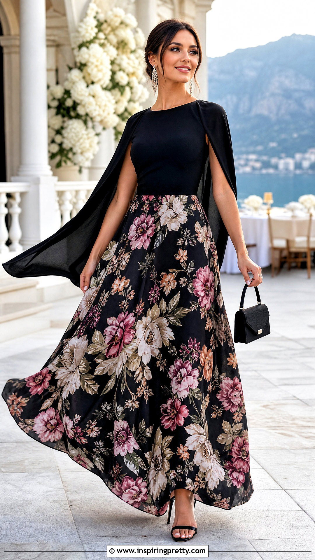 Cape Top With Maxi Skirt - 50 Cape Top outfit ideas