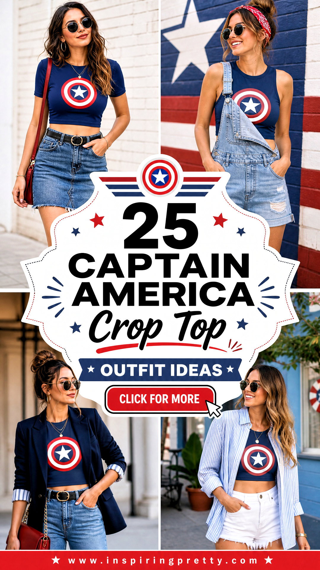 25 Captain America Crop Top Outfit Ideas for Marvel Fans - 25 Captain America Crop Top Outfit Ideas for Marvel Fans