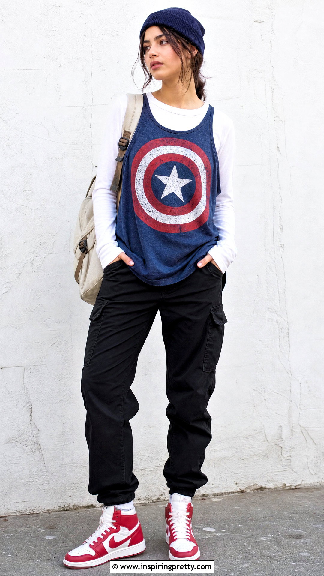 Captain America Tank Top Over A Long Sleeve Shirt - 25 captain america tank top outfit ideas