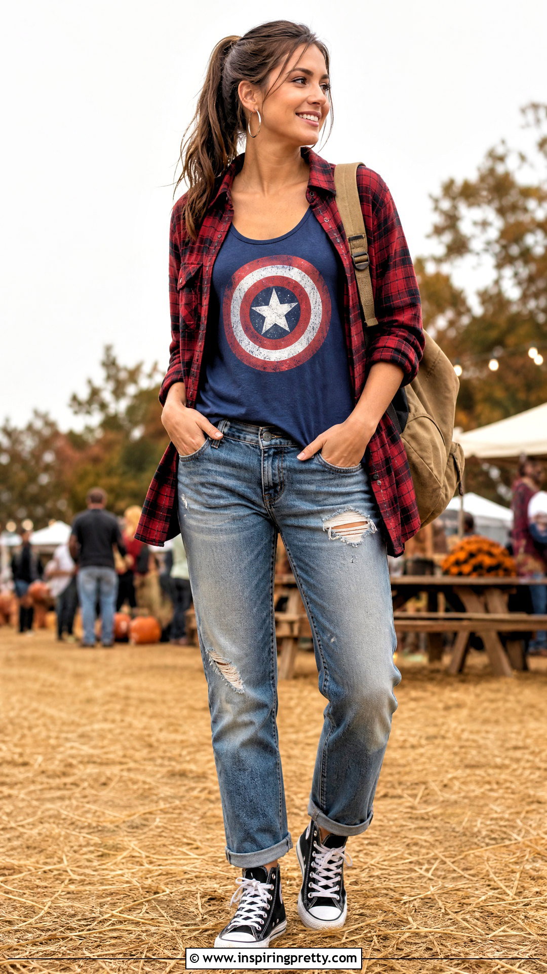 Captain America Tank Top With Flannel And Distressed Jeans - 25 captain america tank top outfit ideas
