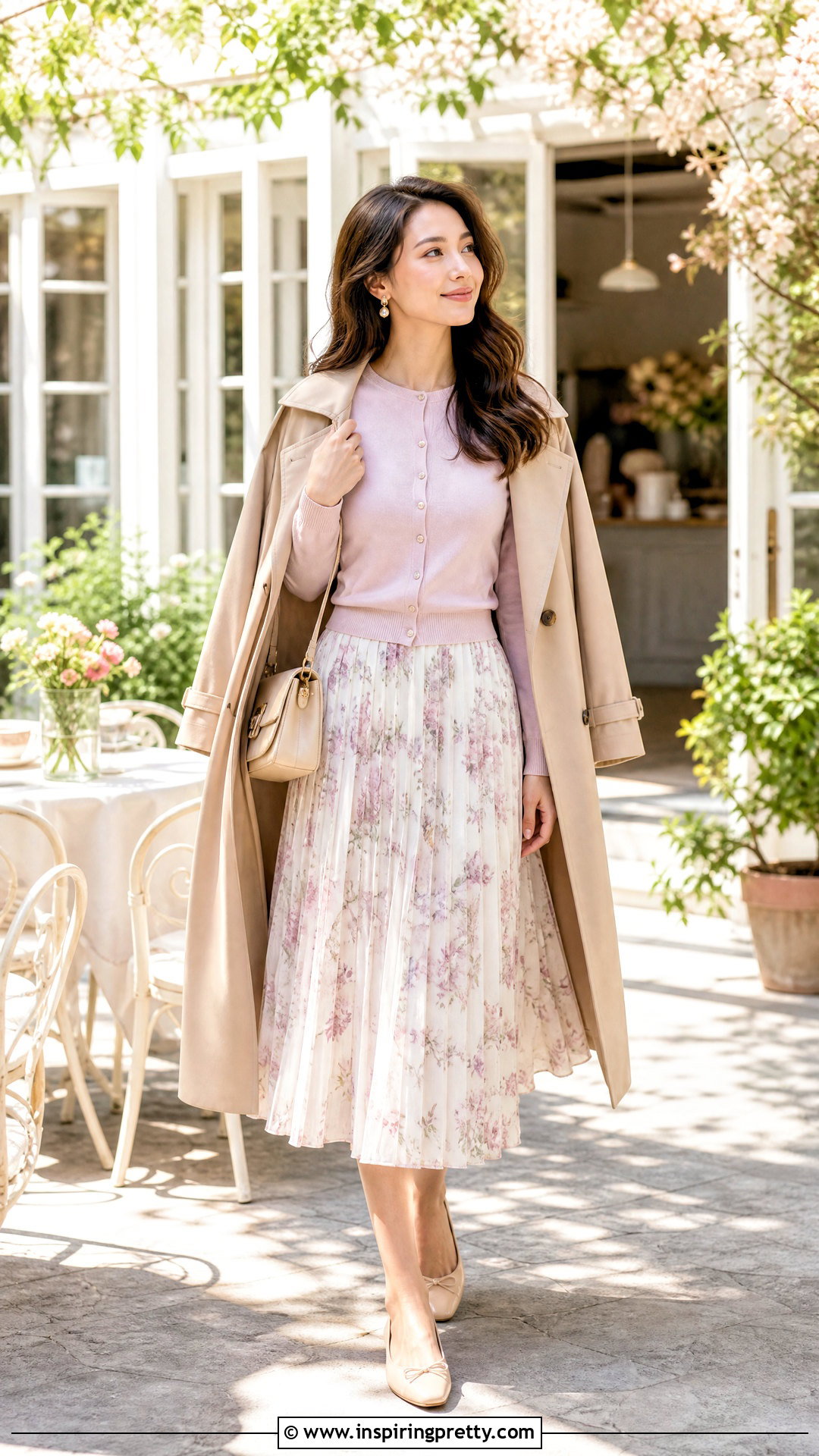 Cardigan And Floral Skirt Spring Top Outfit - 50 stylish top outfit ideas