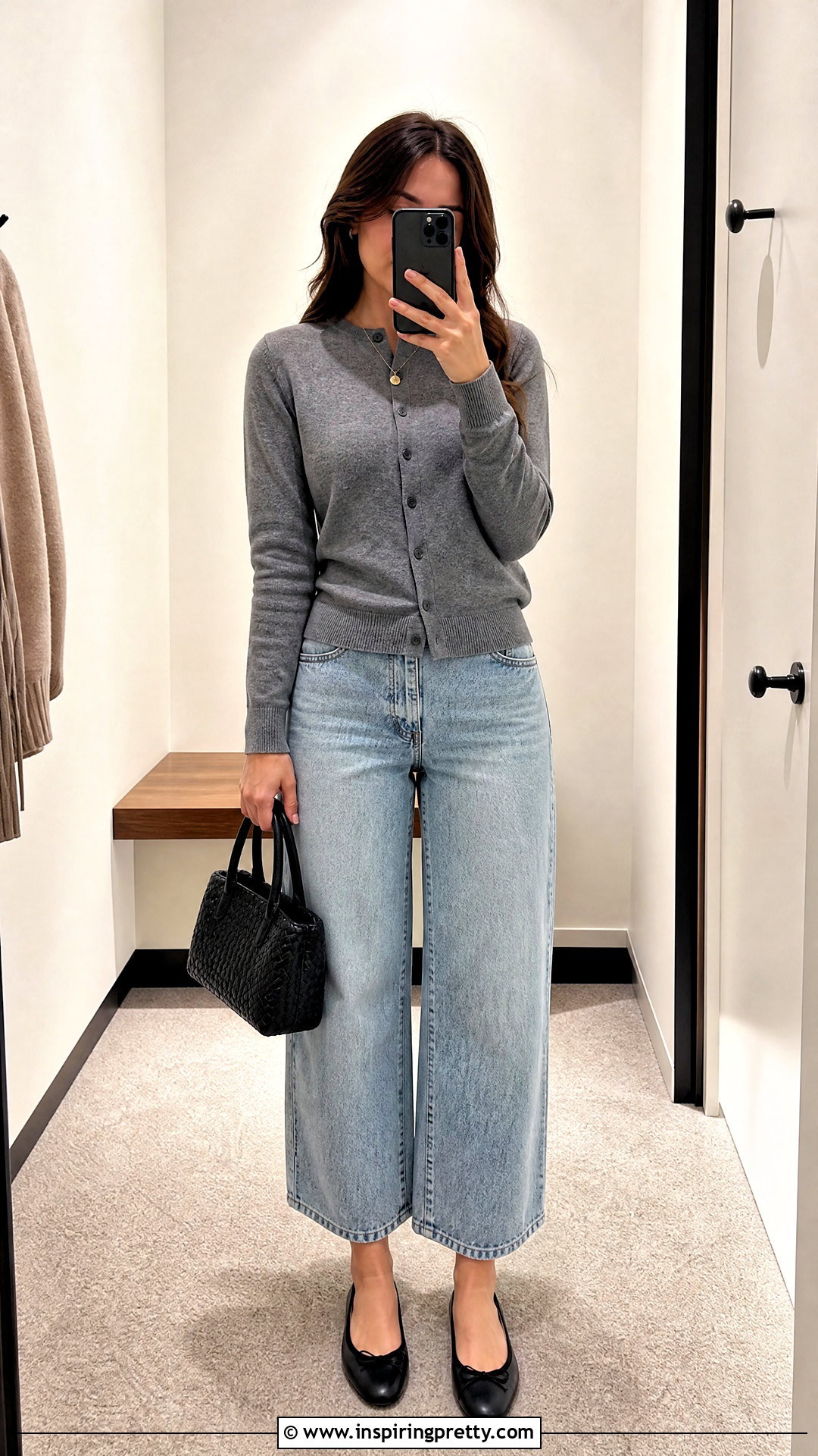Cardigan Top With Barrel Jeans - 50 trendy jeans top outfit ideas