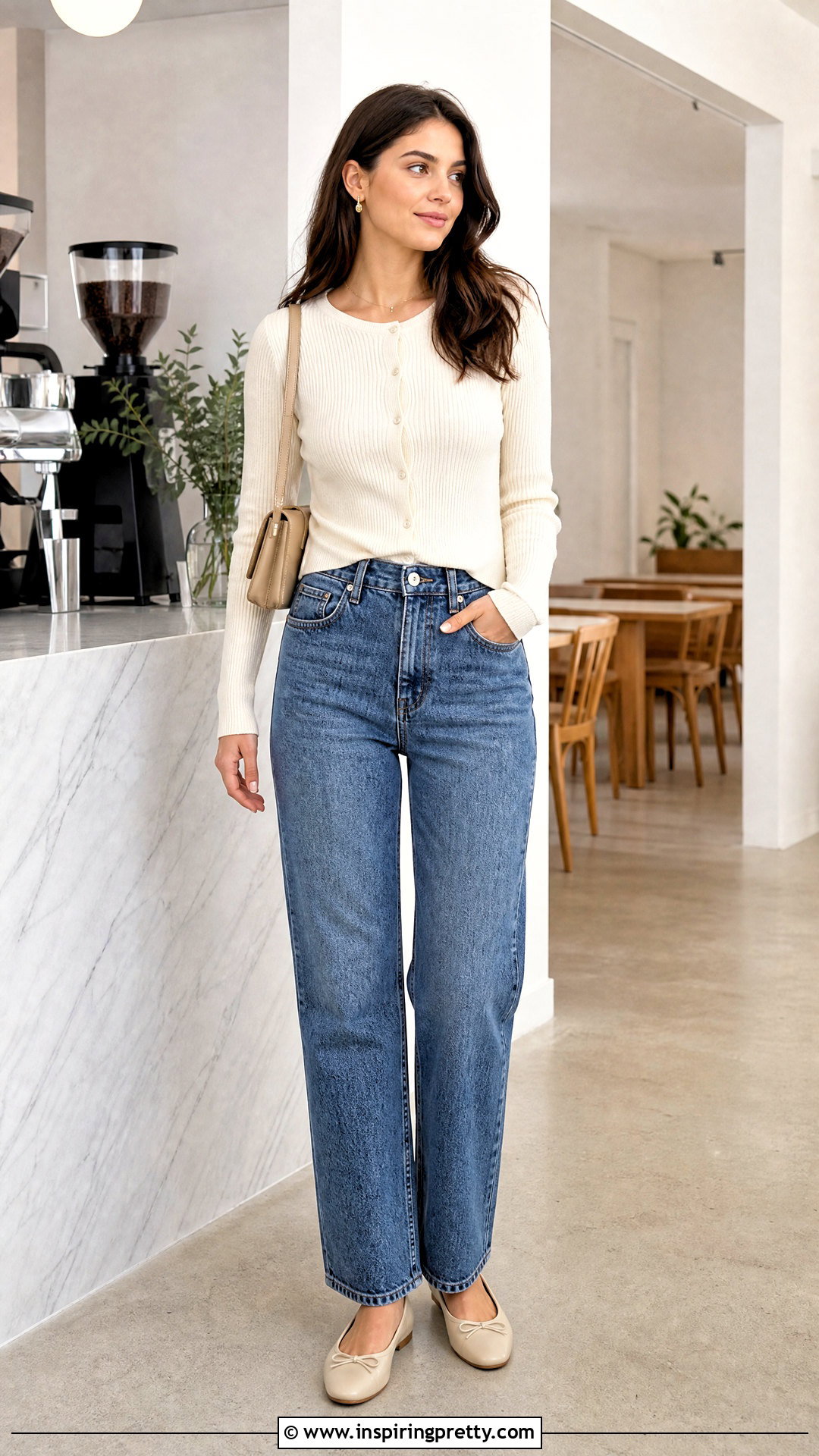 Cardigan Top With High Rise Jeans - 50 Top For Jeans
