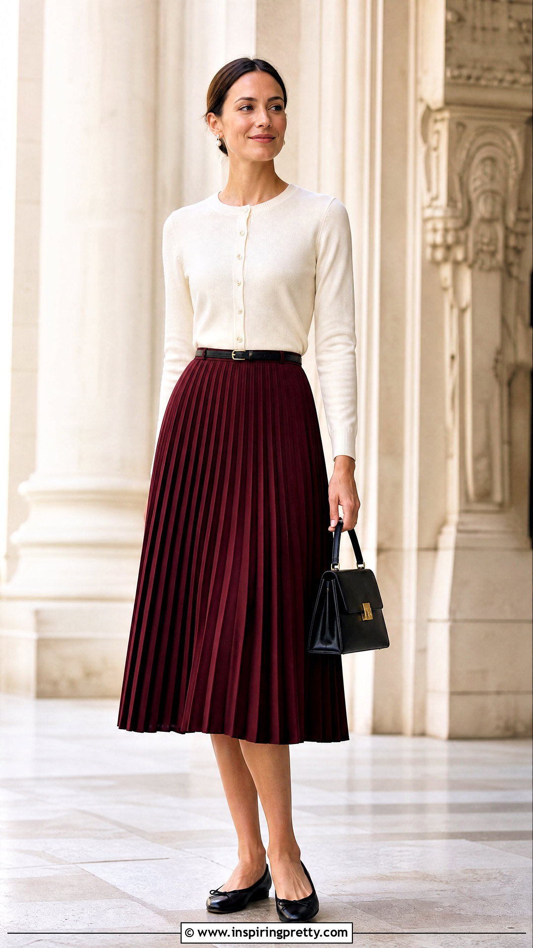 Cardigan Top With Pleated Midi Skirt - 20 the limited tops outfit ideas