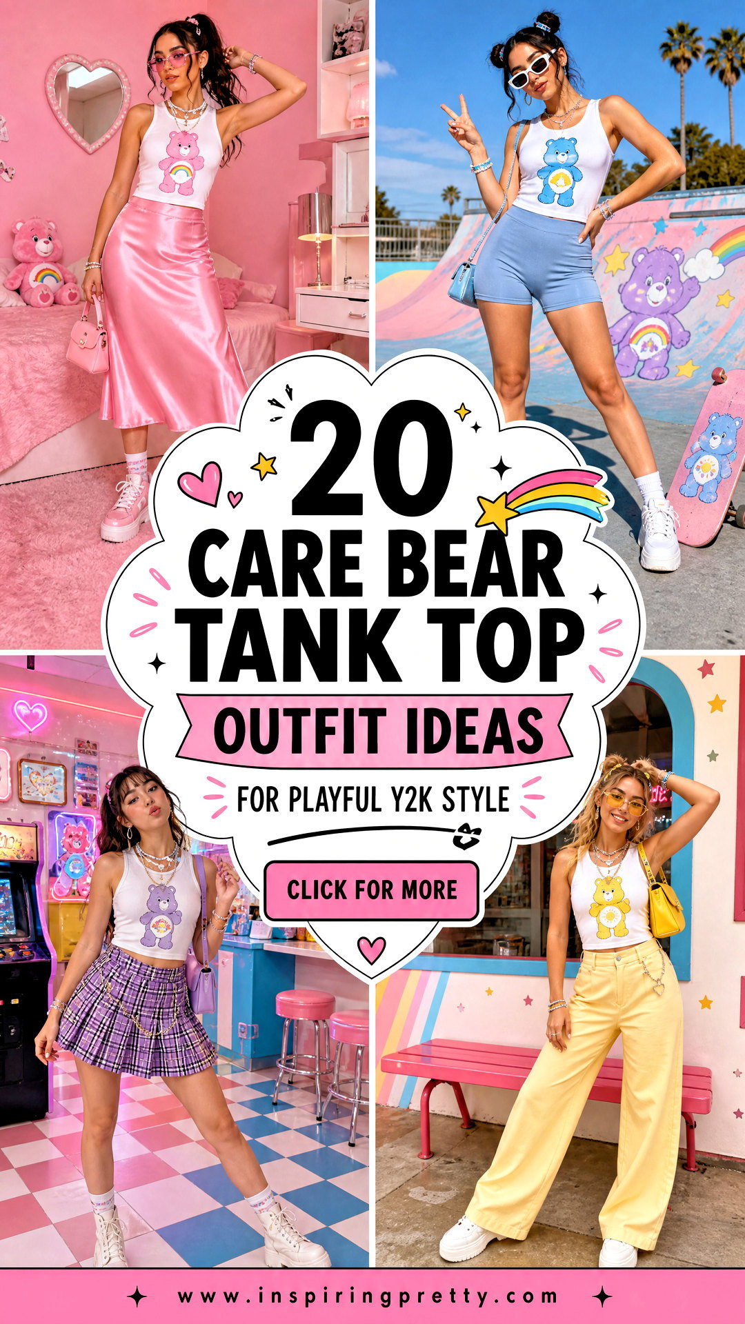 20 Care Bear Tank Top Outfit Ideas for Playful Y2K Style - 20 Care Bear Tank Top Outfit Ideas for Playful Y2K Style