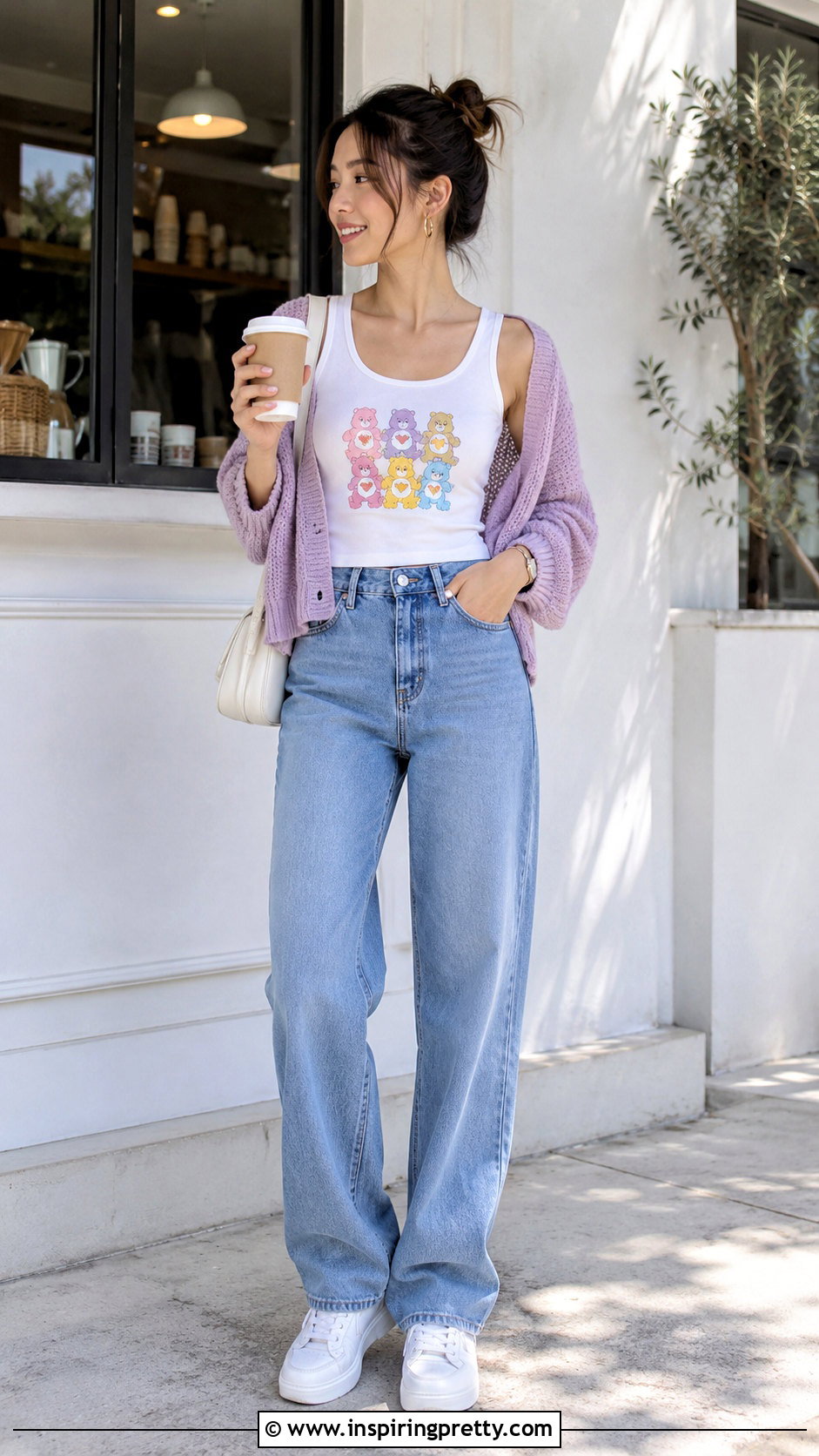 Care Bear Tank Top With Cardigan And Jeans - 20 Care Bear Tank Top outfit ideas