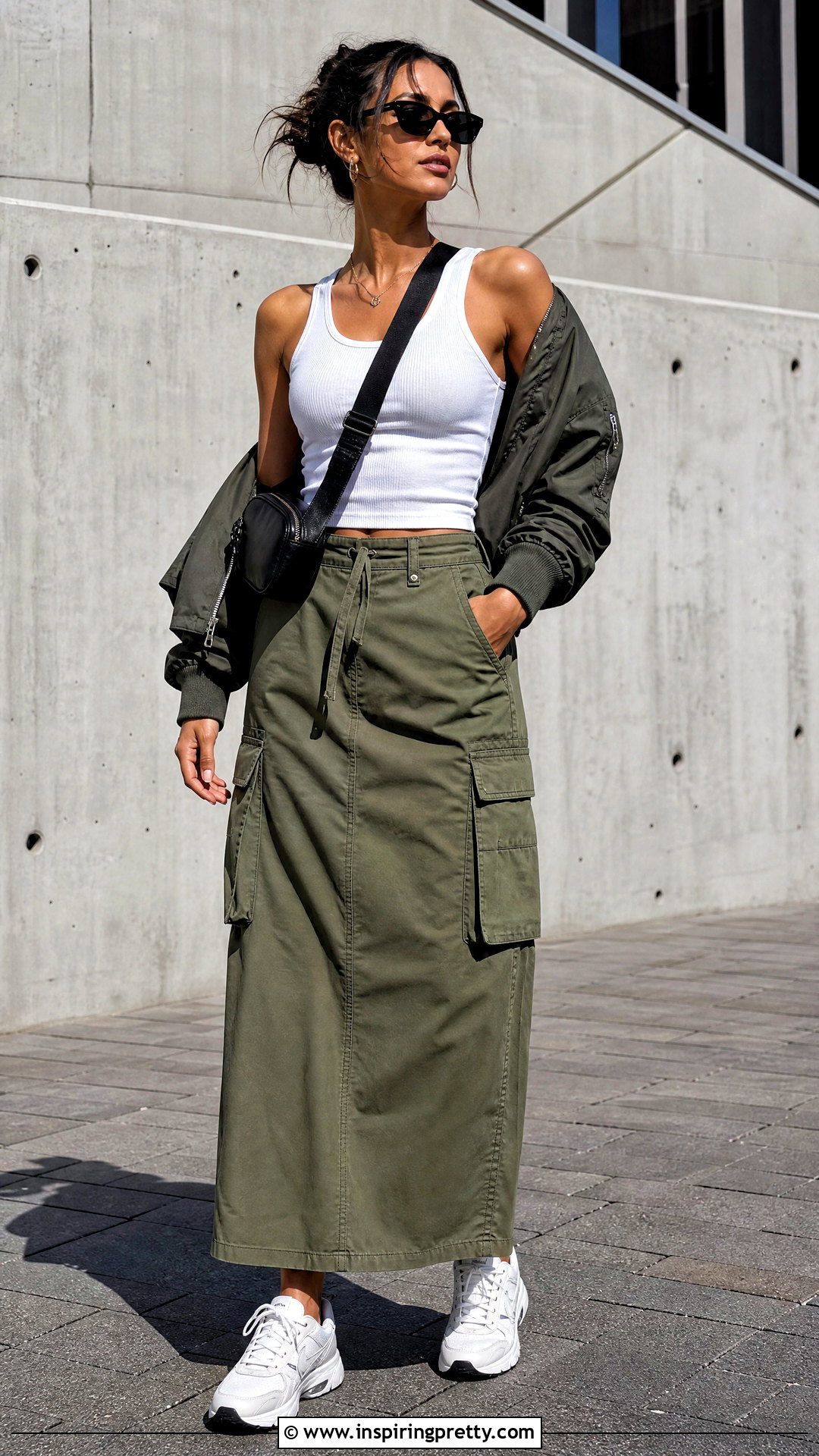Cargo Skirt And Ribbed Tank Top - 50 skirt and top ideas