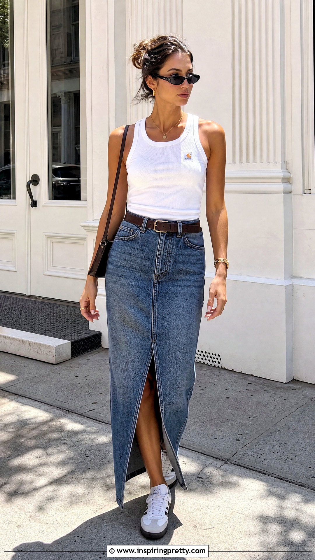 Carhartt Tank Top With Denim Maxi Skirt - 25 Carhartt Tank Top outfit ideas