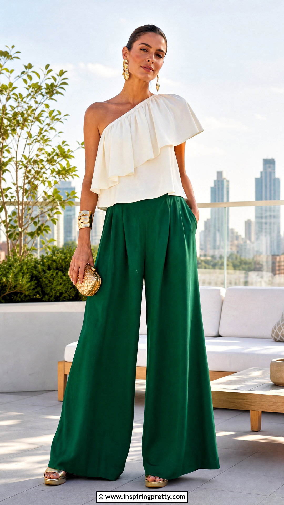 Caroline Constas One Shoulder Top With Palazzo Pants - 20 caroline constas tops outfit ideas