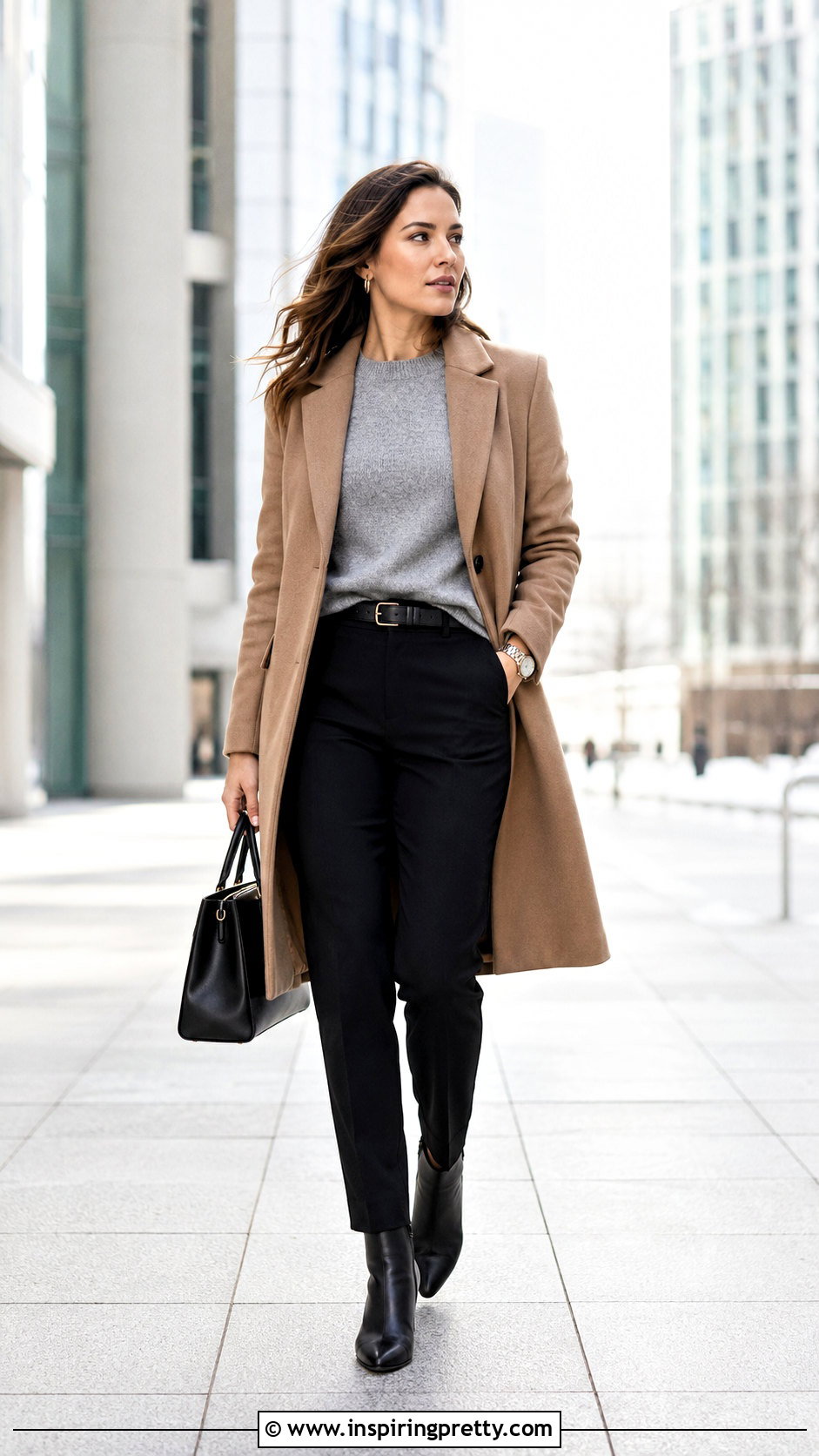Cashmere Crew Neck With Ankle Pants - 50 cute winter tops outfit ideas