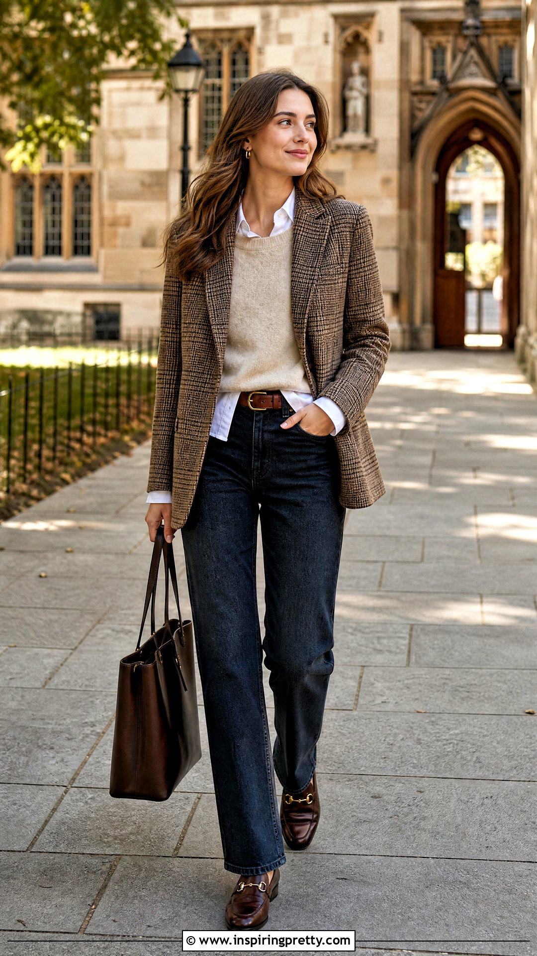 Casual Academia Blazer and Straight Leg Jeans Outfit - 50 top academia ideas