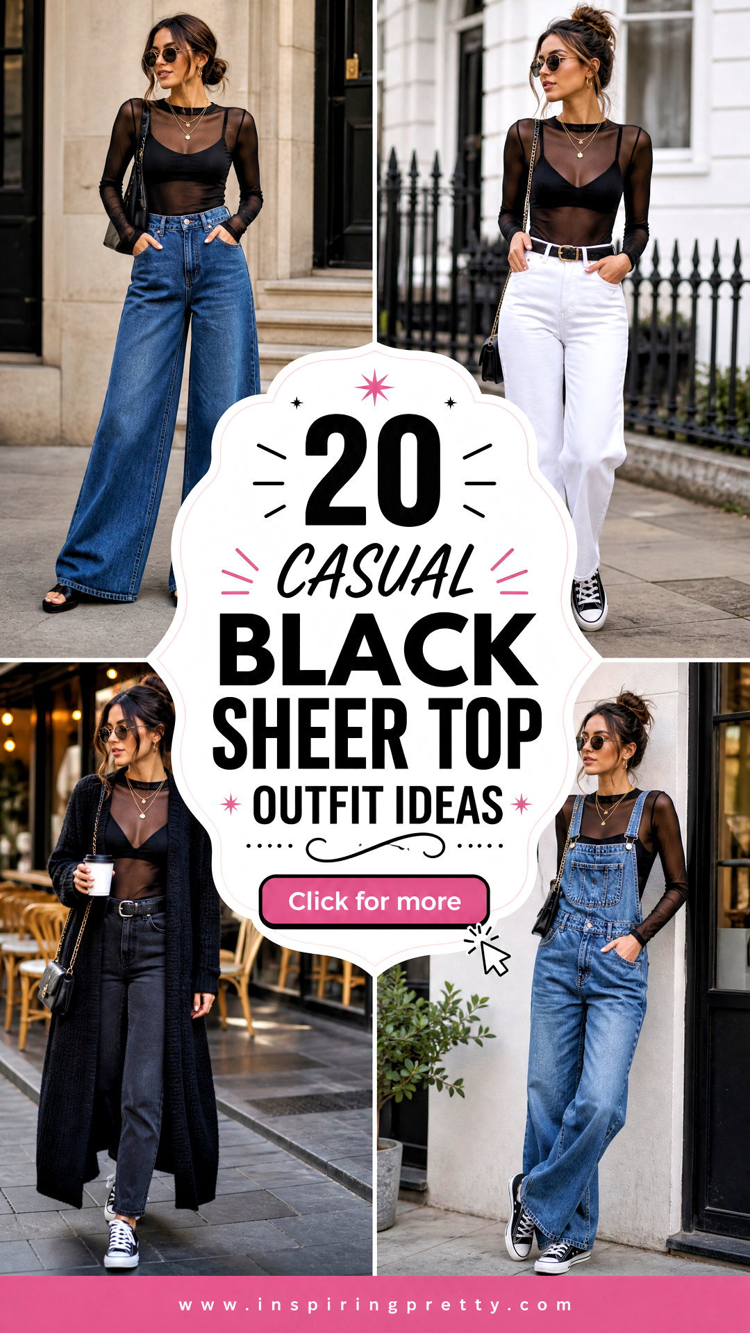 20 Casual Black Sheer Top Outfit Ideas for Chic Nights Out - 20 Casual Black Sheer Top Outfit Ideas for Chic Nights Out