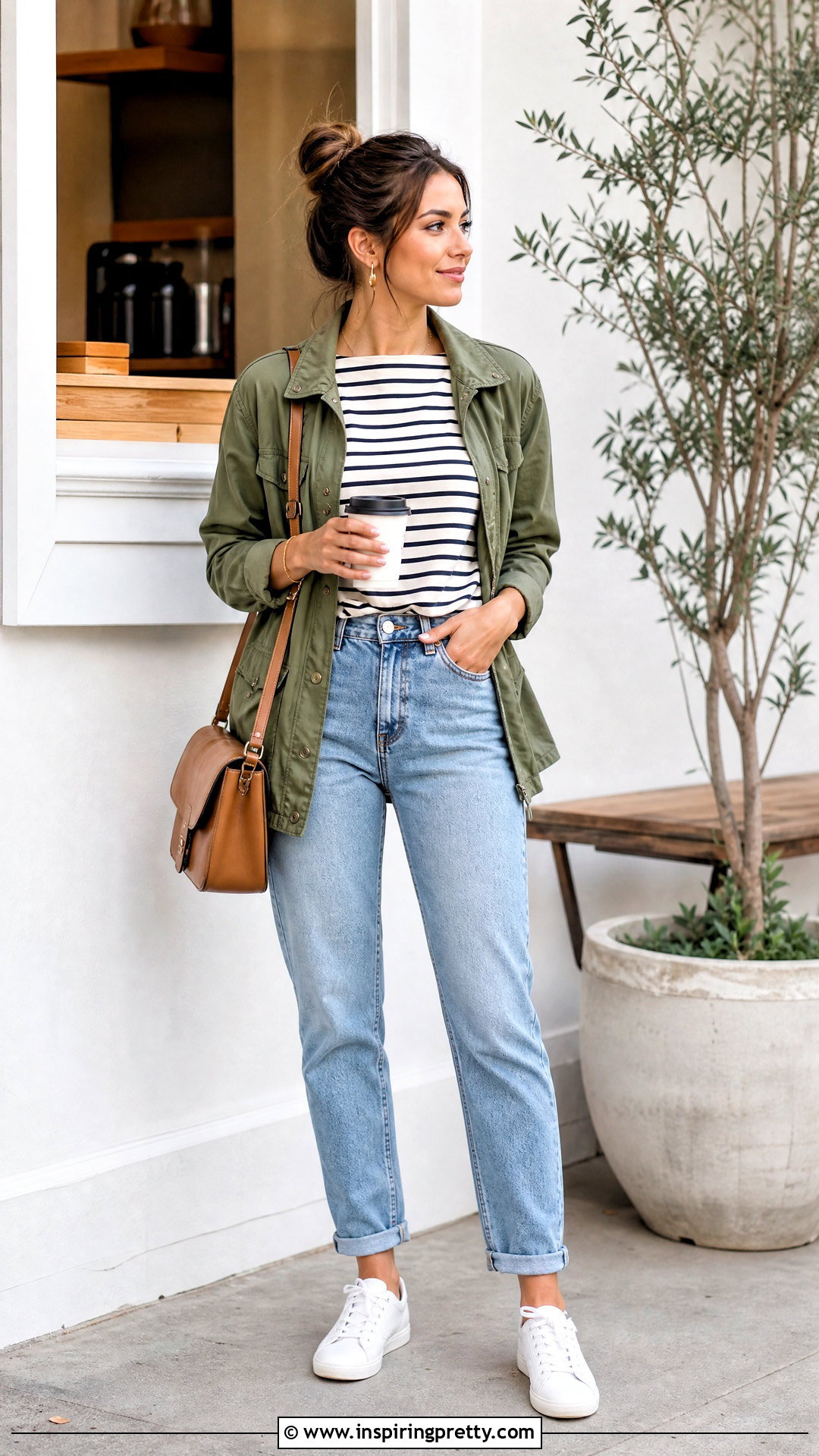 Casual Boat Neck Top With Mom Jeans - 50 boat neck top outfits