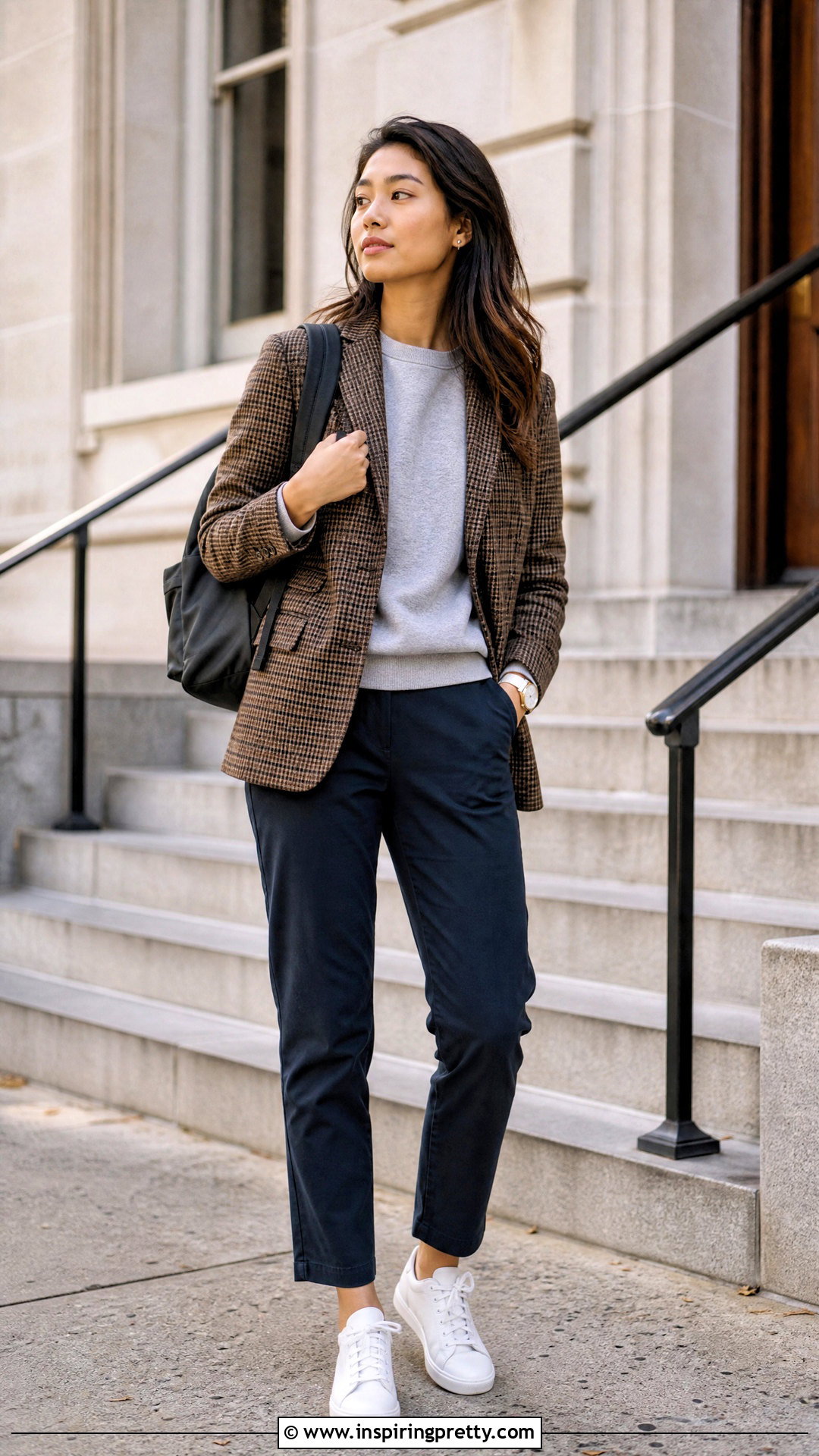 Casual Campus Academia Sweatshirt and Blazer Outfit - 50 top academia ideas