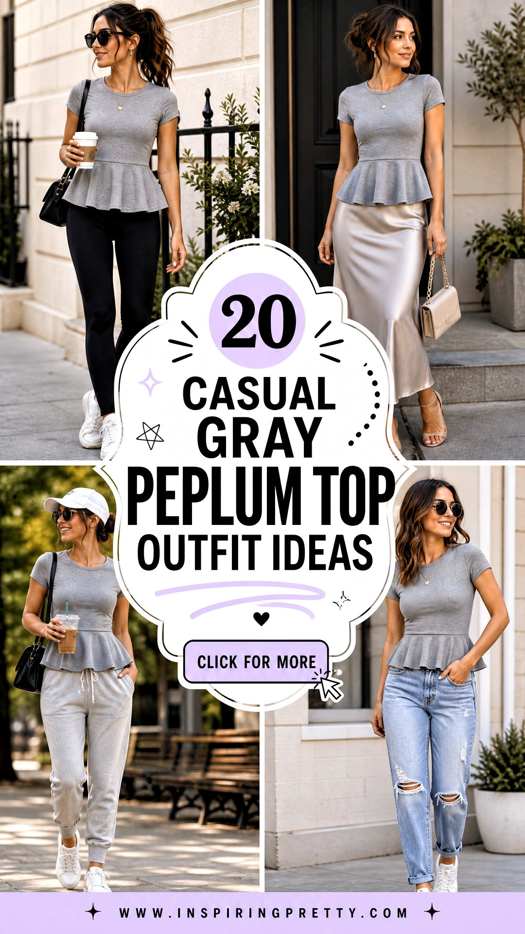20 Casual Gray Peplum Top Outfit Ideas for Flattering Style - 20 Casual Gray Peplum Top Outfit Ideas for Flattering Style