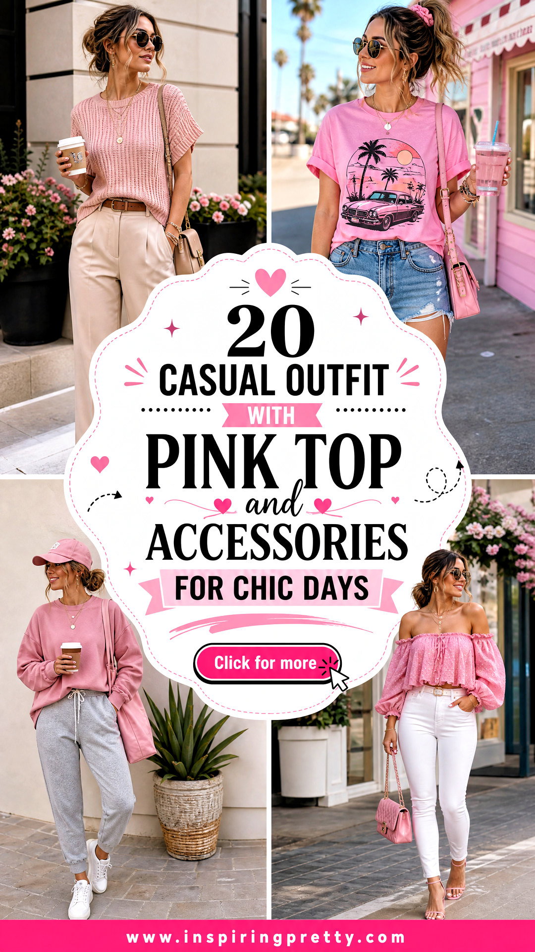 20 Casual Outfit With Pink Top And Accessories for Chic Days - 20 Casual Outfit With Pink Top And Accessories for Chic Days