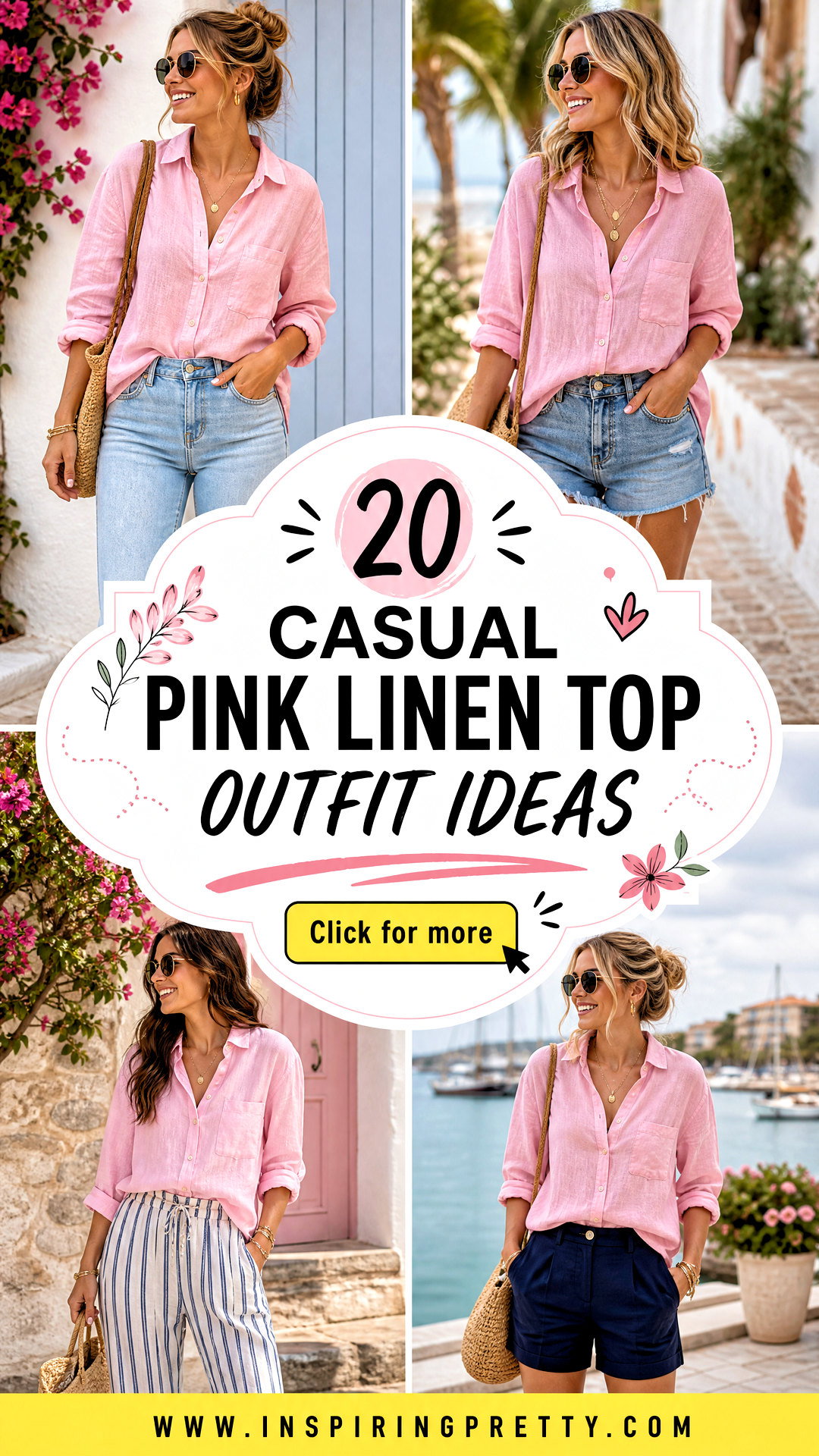 20 Casual Pink Linen Top Outfit Ideas for Breezy Summer Days - 20 Casual Pink Linen Top Outfit Ideas for Breezy Summer Days