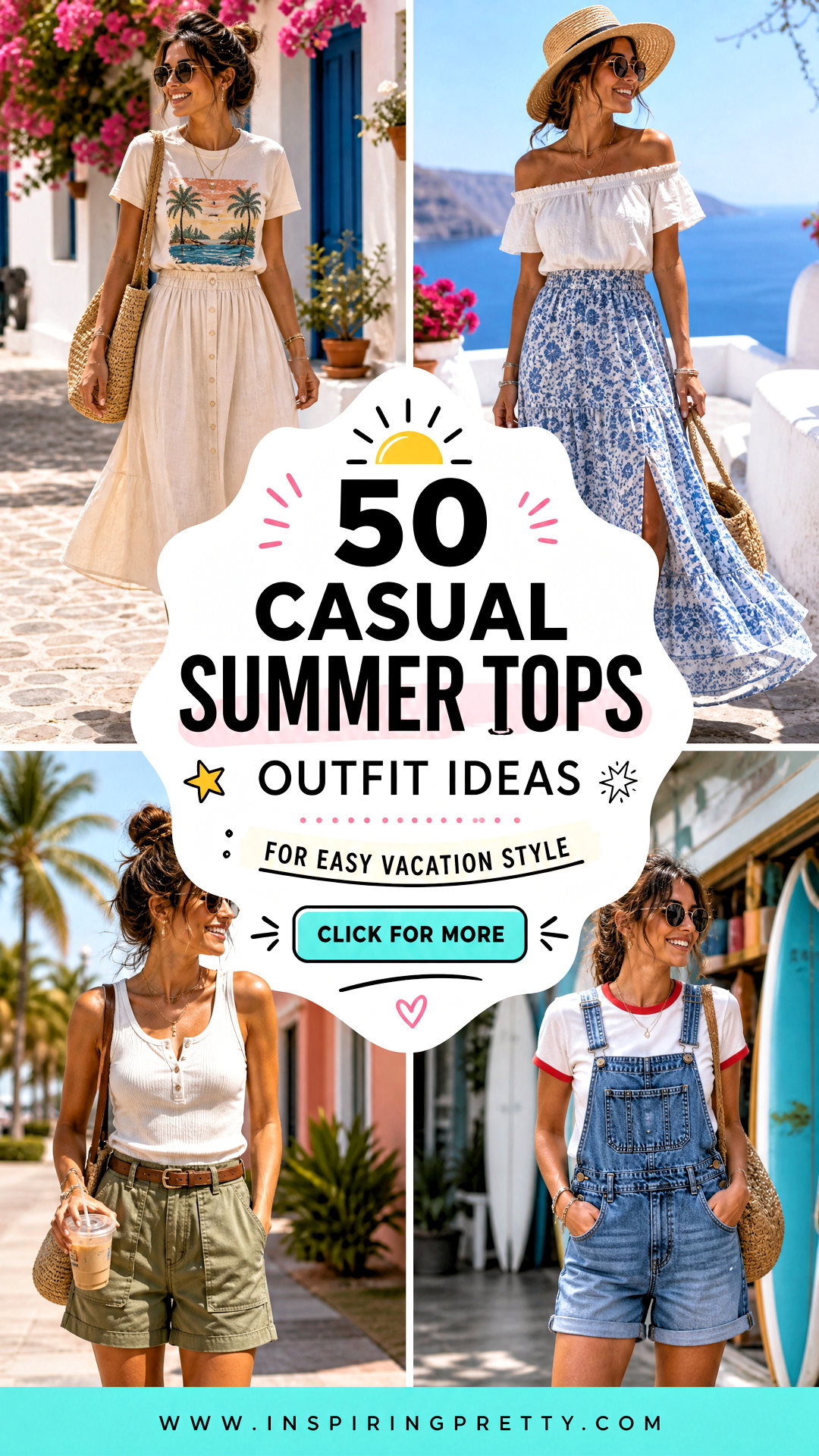 50 Casual Summer Tops Outfit Ideas for Easy Vacation Style - 50 Casual Summer Tops Outfit Ideas for Easy Vacation Style