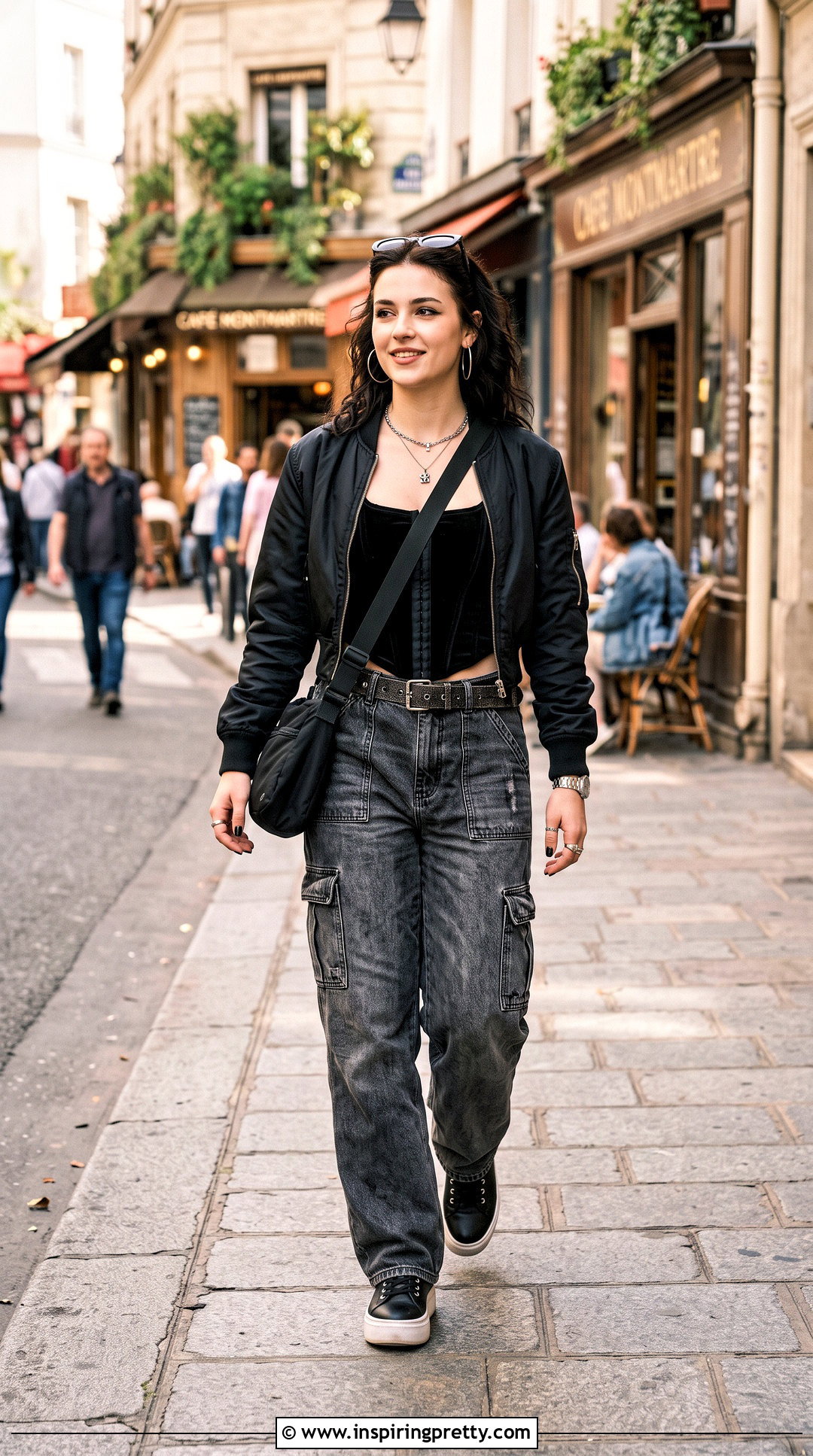 Casual Vampire Corset Top With Cargo Jeans - 25 Vampire Corset Top outfit ideas