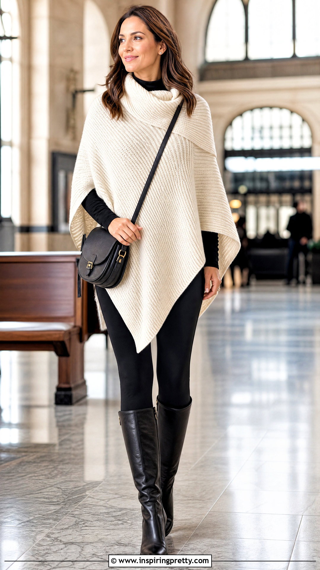 Catherine Malandrino Poncho Sweater With Leggings - 20 catherine malandrino tops outfit ideas