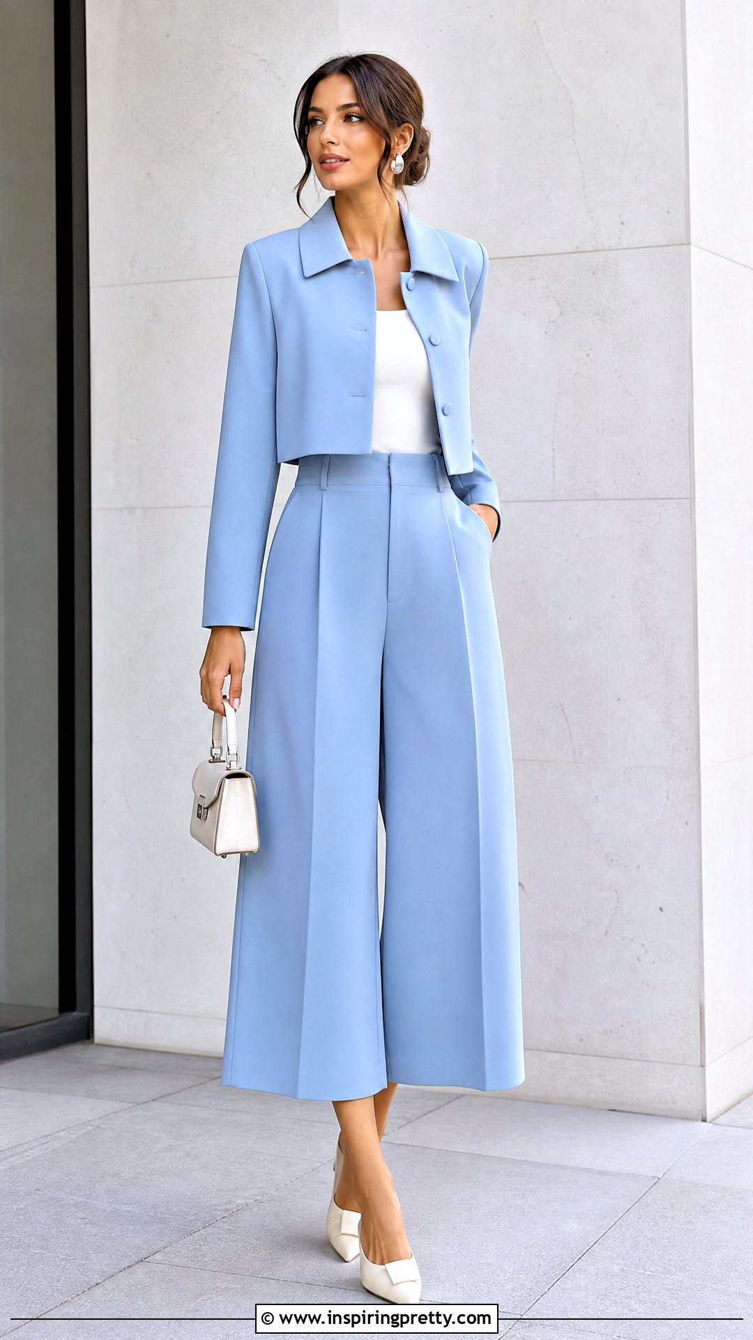 Celeste Culottes and Cropped Jacket Outfit - 50 top celeste ideas