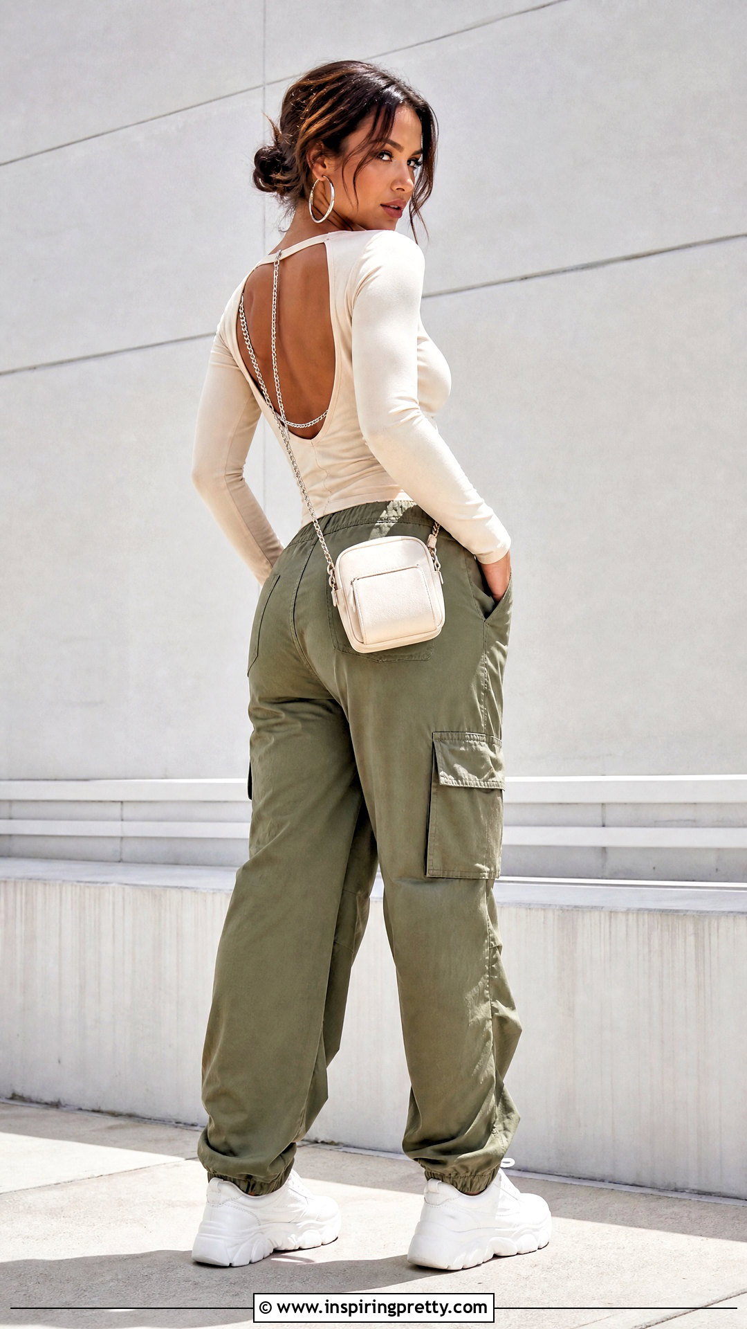 Chain Back Top With Cargo Pants - 25 chain back top outfit ideas
