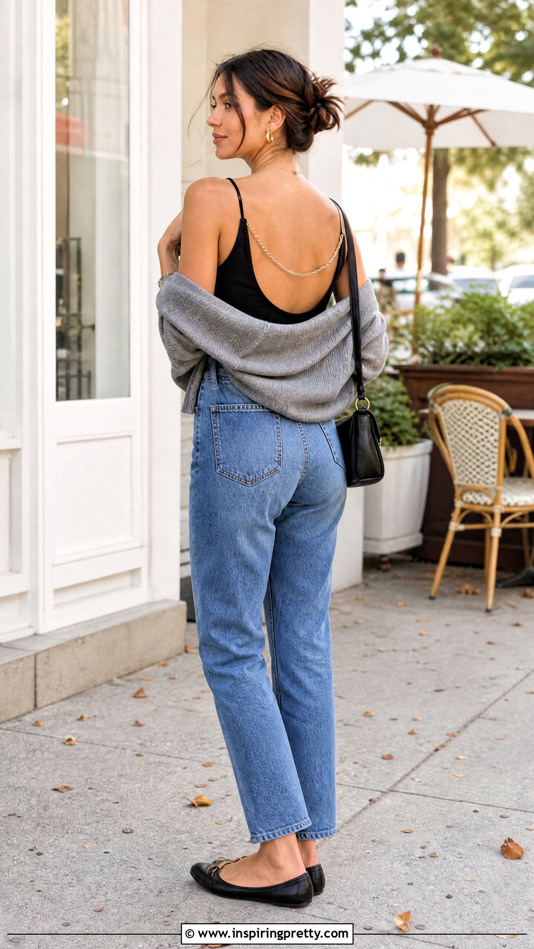 Chain Back Top With Cropped Cardigan - 25 chain back top outfit ideas