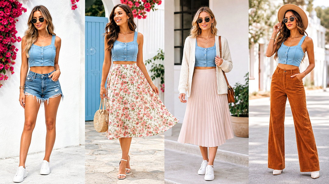 20 Chambray Crop Top Outfit Ideas for Easy Summer Style