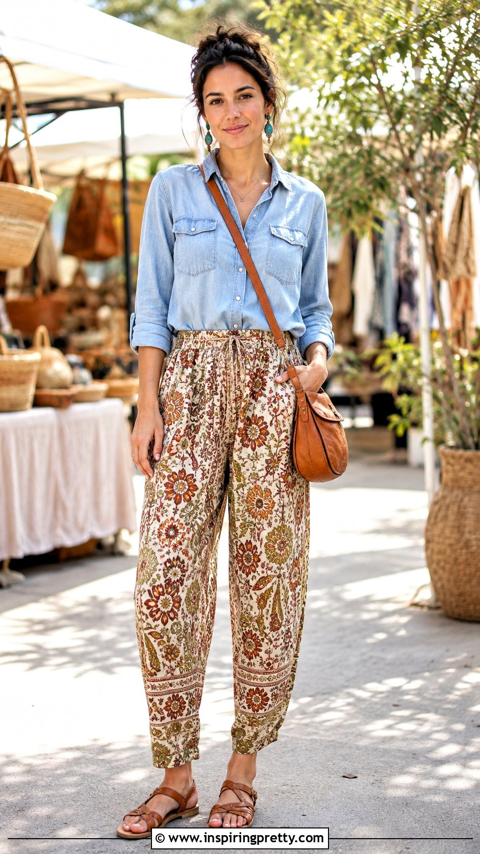 Chambray Shirt With Boho Pants - 25 tops to wear with boho pants