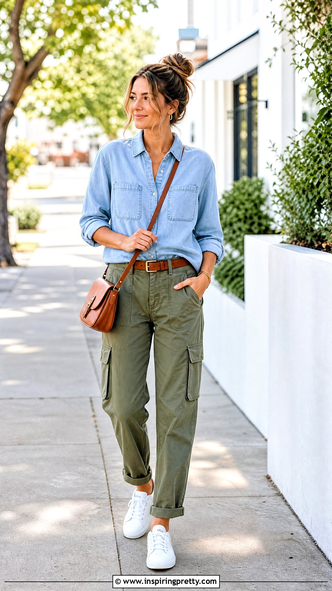 Chambray Shirt With Cargo Pants - 50 tops to wear with cargo pants
