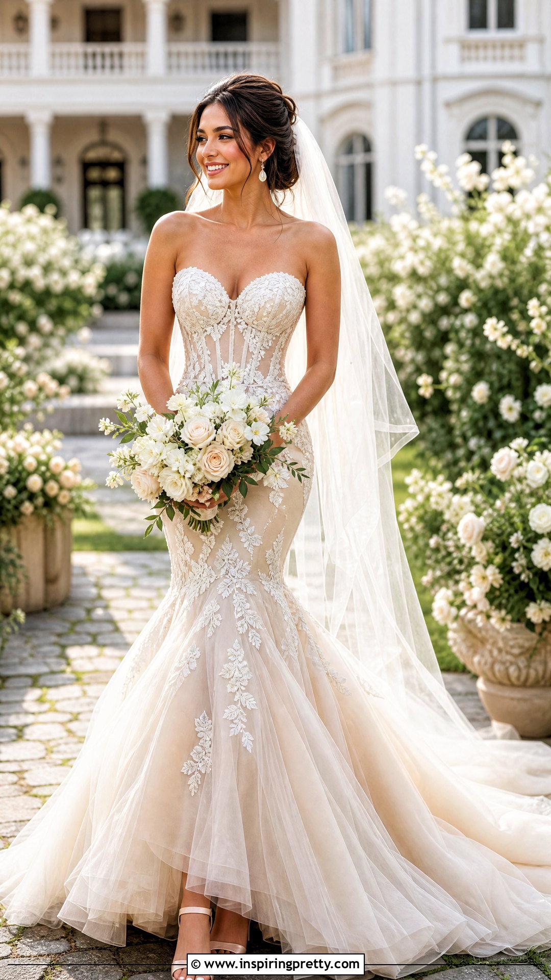 Champagne Mermaid Wedding Dress With Corset Top - 25 Mermaid Wedding Dress With Corset Top outfit ideas