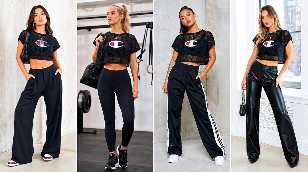 20 Champion Mesh Top Outfit Ideas for Sporty Street Style