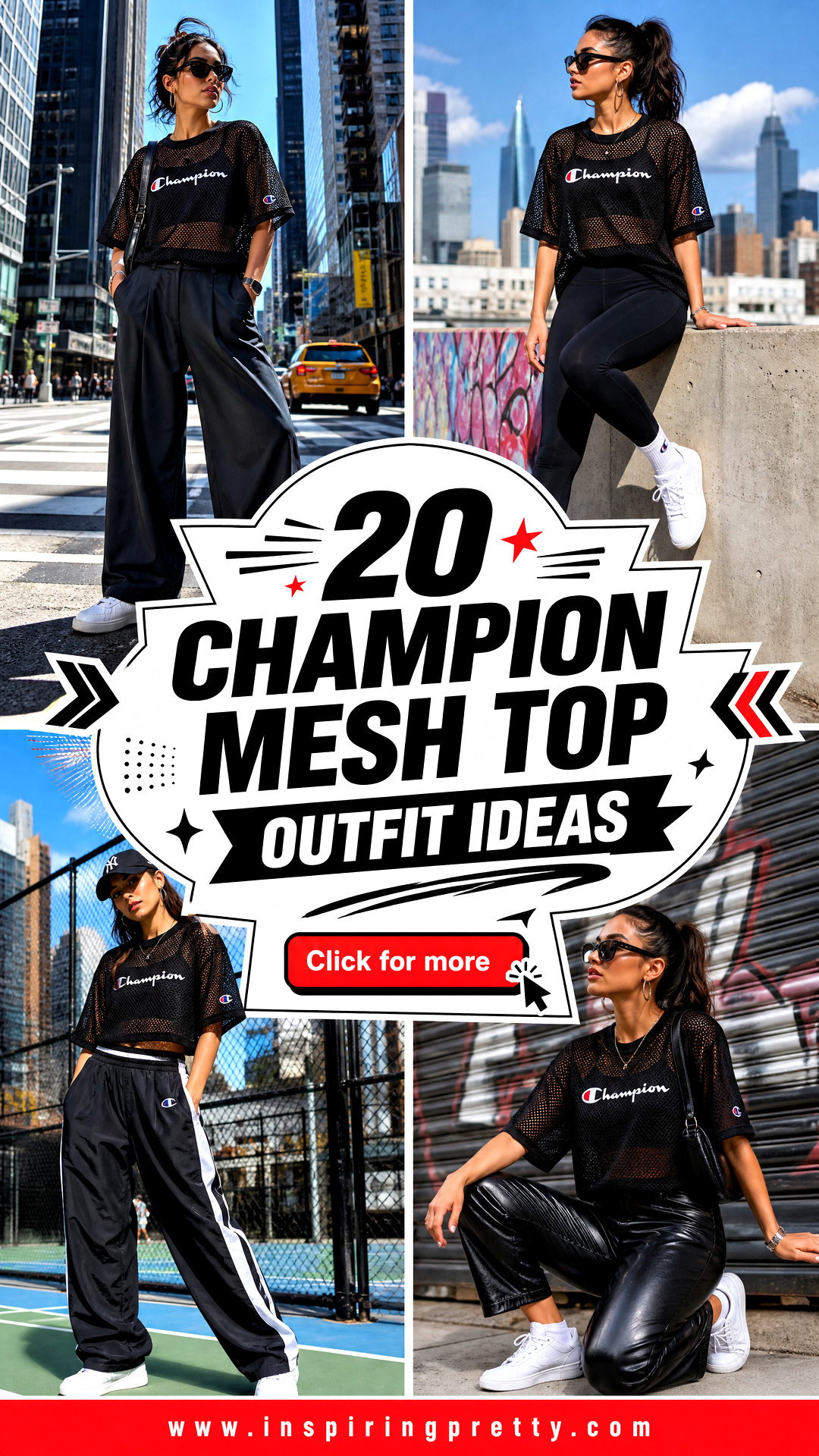 20 Champion Mesh Top Outfit Ideas for Sporty Street Style - 20 Champion Mesh Top Outfit Ideas for Sporty Street Style