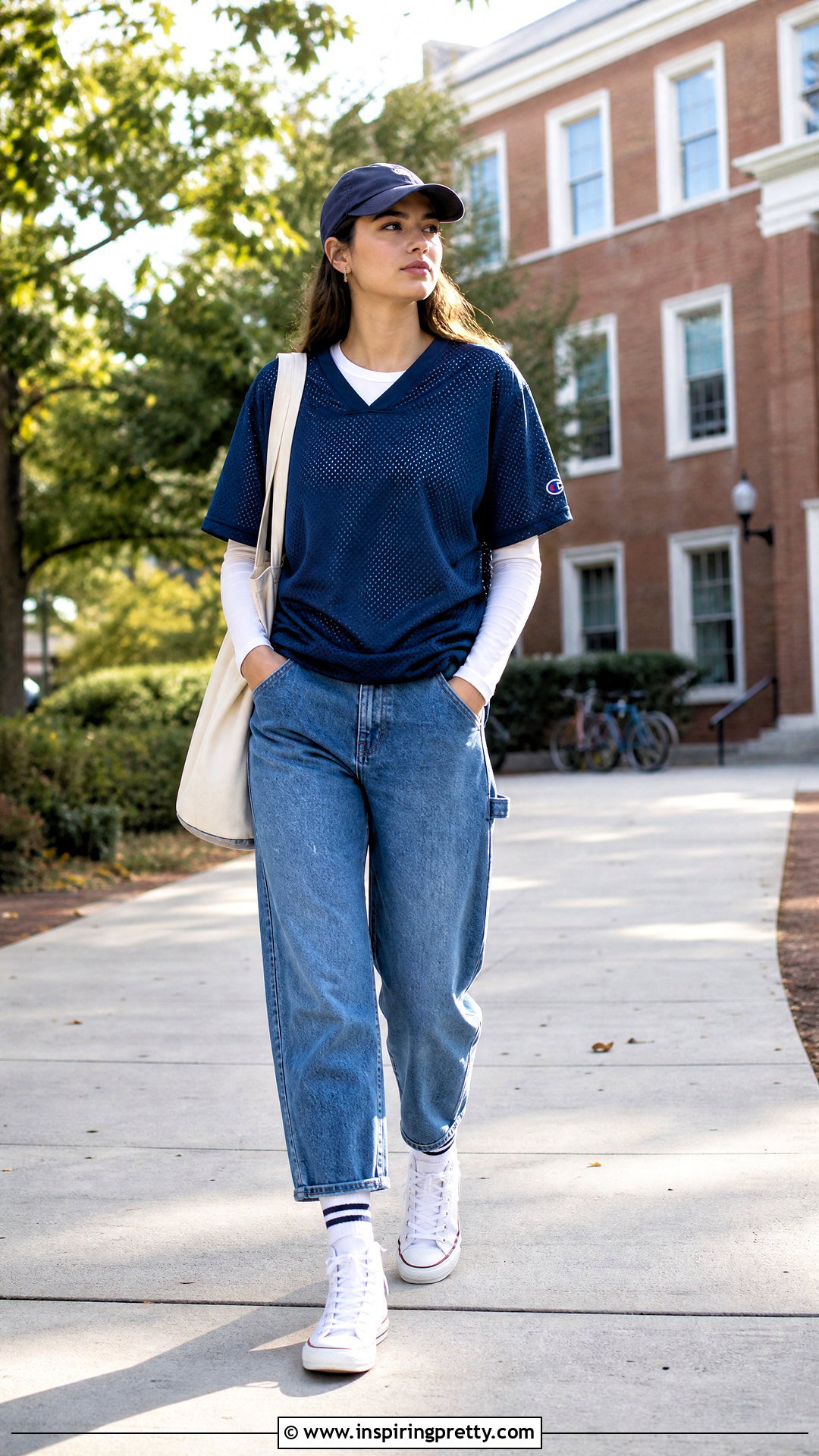 Champion Mesh Top Over A Long Sleeve T Shirt - 20 Champion Mesh Top outfit ideas