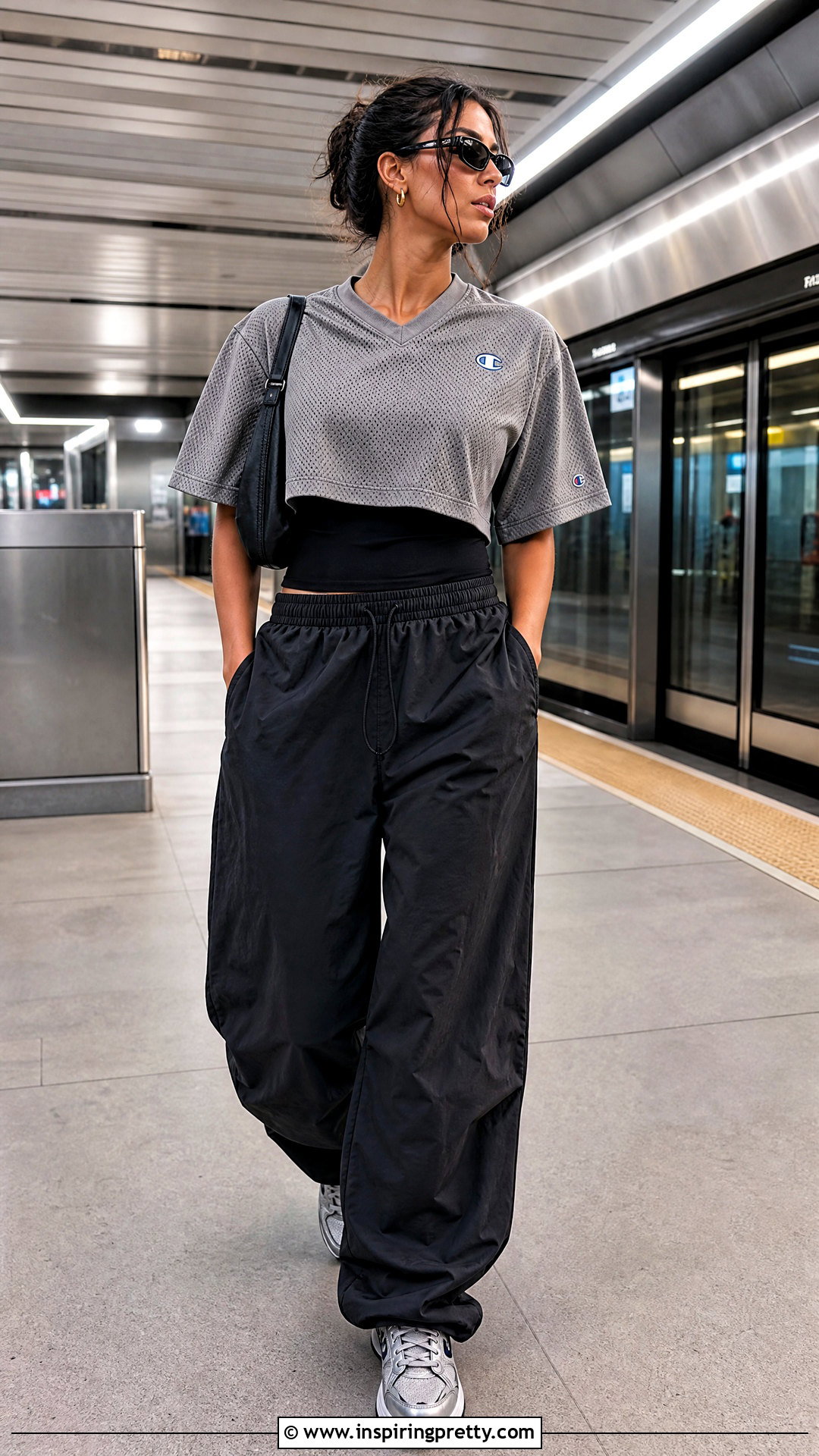 Champion Mesh Top With Parachute Pants - 20 Champion Mesh Top outfit ideas