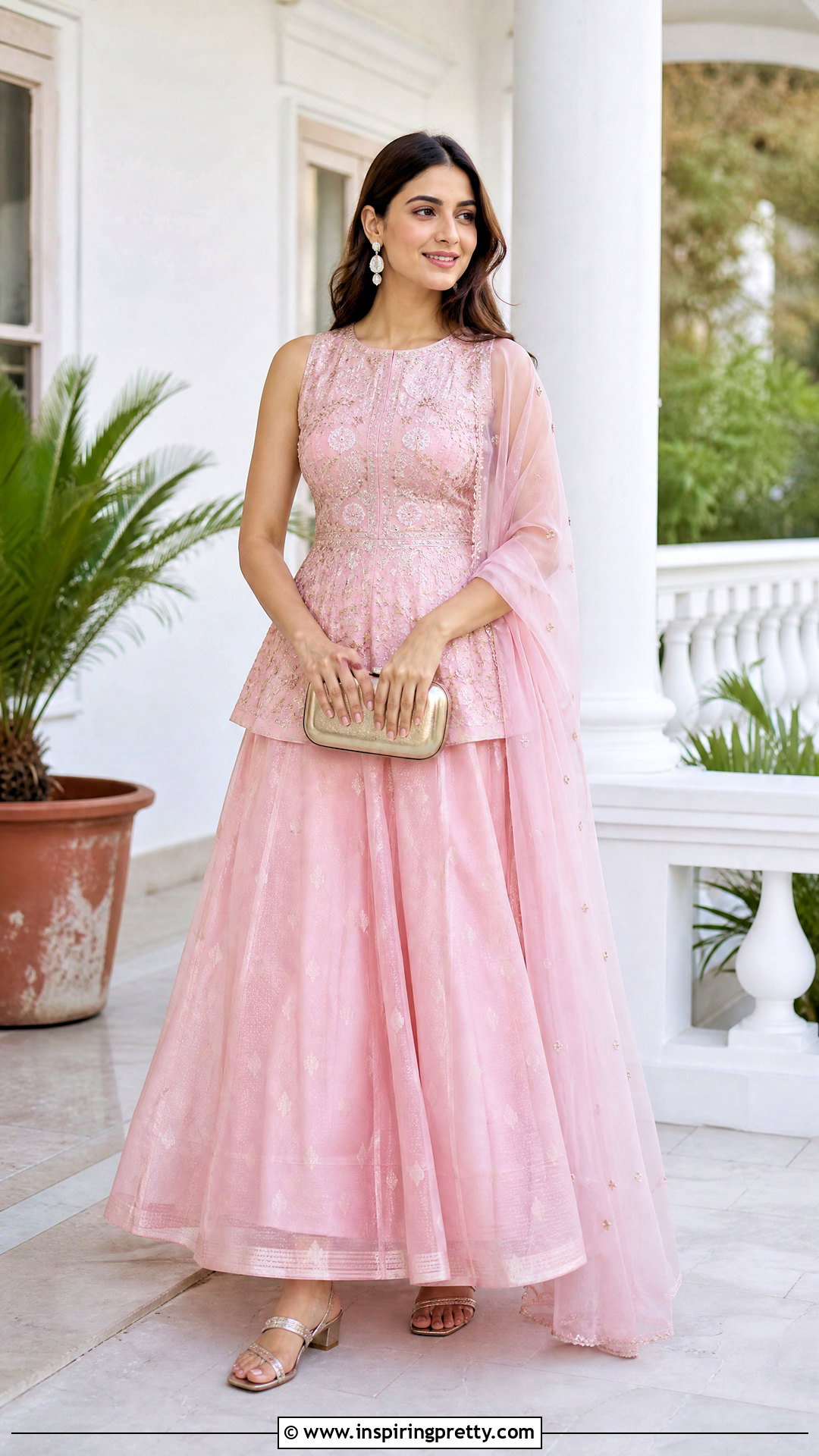 Chanderi Skirt And Peplum Top Outfit - 50 traditional skirt and top outfit ideas