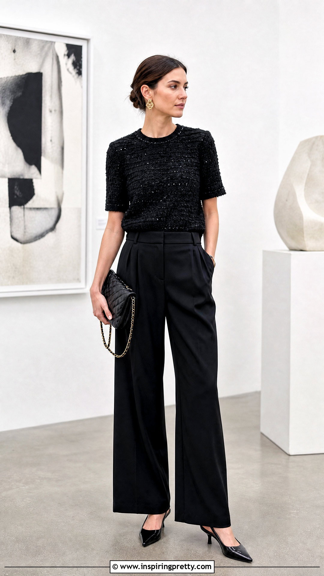 Chanel Monochrome Black Top And Pants - 50 Chanel Top outfit ideas