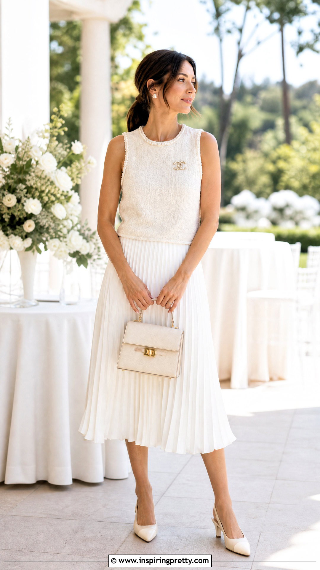 Chanel Monochrome White Top And Skirt - 50 Chanel Top outfit ideas