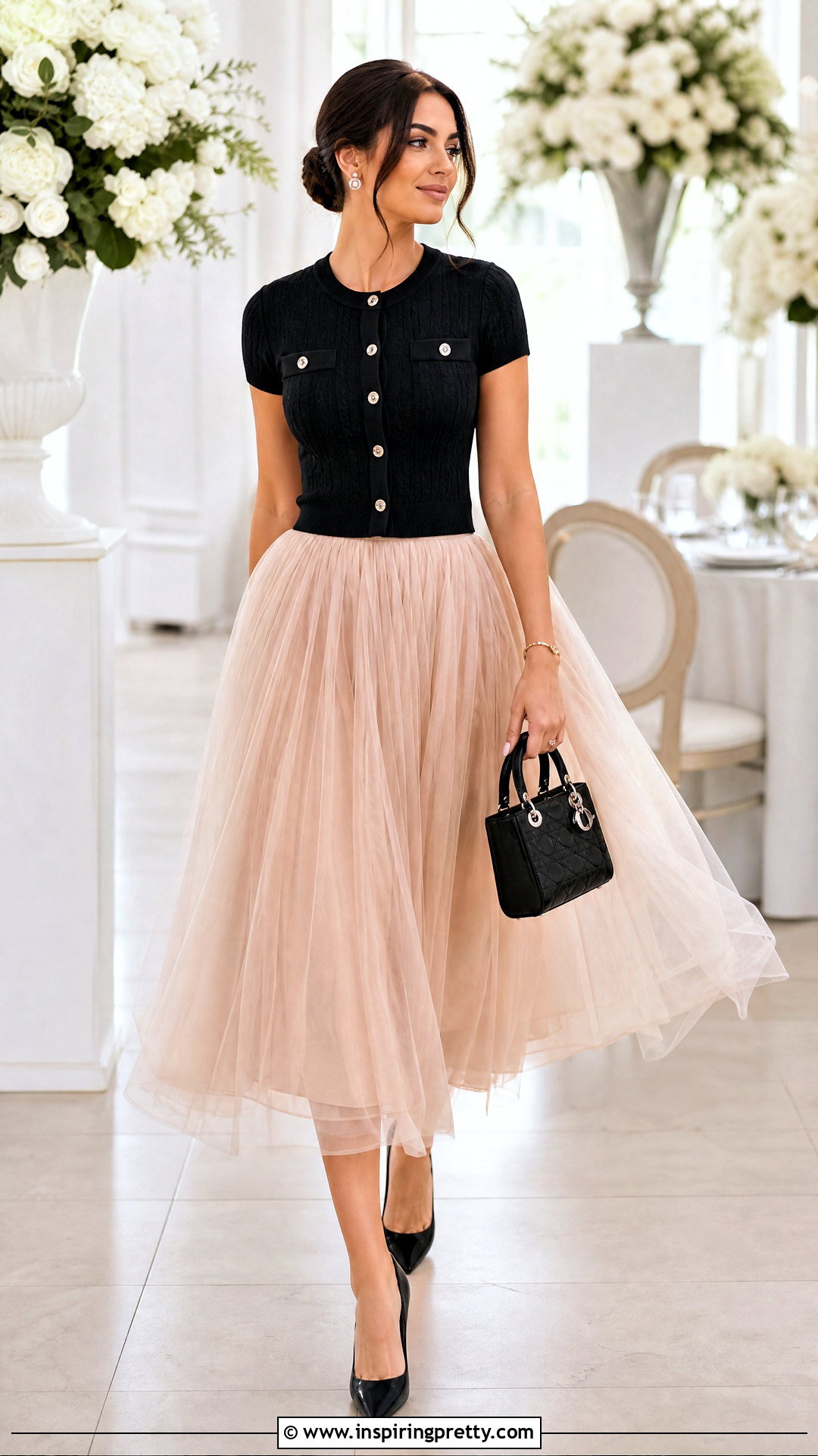 Chanel Top With Tulle Midi Skirt - 50 Chanel Top outfit ideas