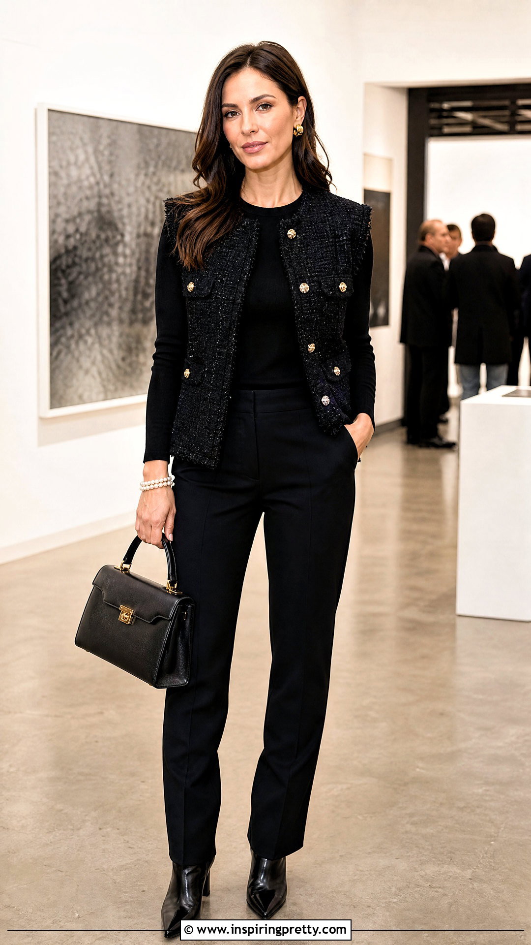 Chanel Vest Top With An All Black Outfit - 25 chanel vest top outfit ideas