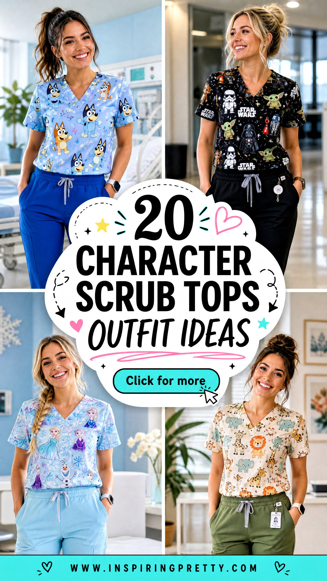 20 Character Scrub Tops Outfit Ideas to Brighten Every Shift - 20 Character Scrub Tops Outfit Ideas to Brighten Every Shift