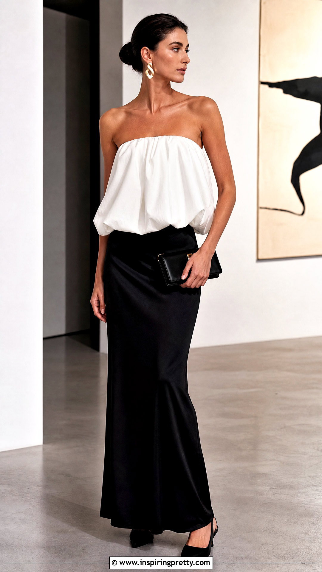 Charlotte Puffy Top With Black Maxi Skirt - 20 Charlotte Puffy Top outfit ideas