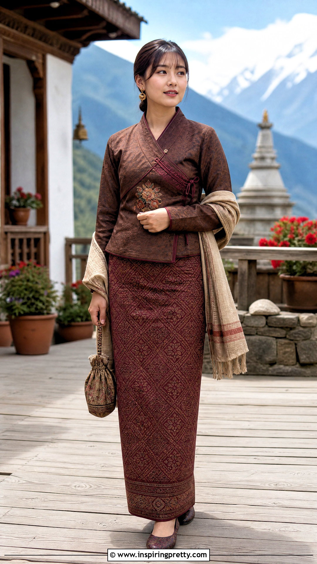 Chaubandi Cholo With Draped Skirt - 50 traditional tops for women
