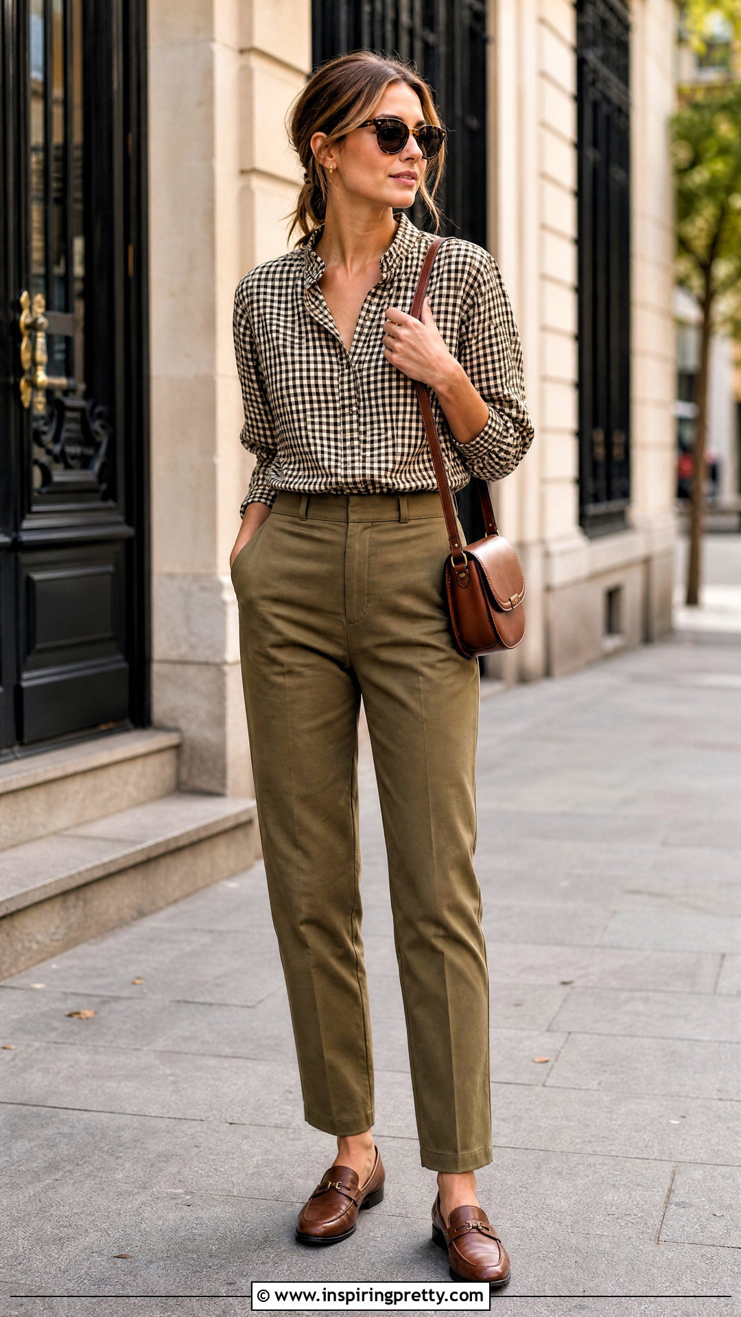 Checkered Top With Khaki Pants - 50 checkered top outfit ideas