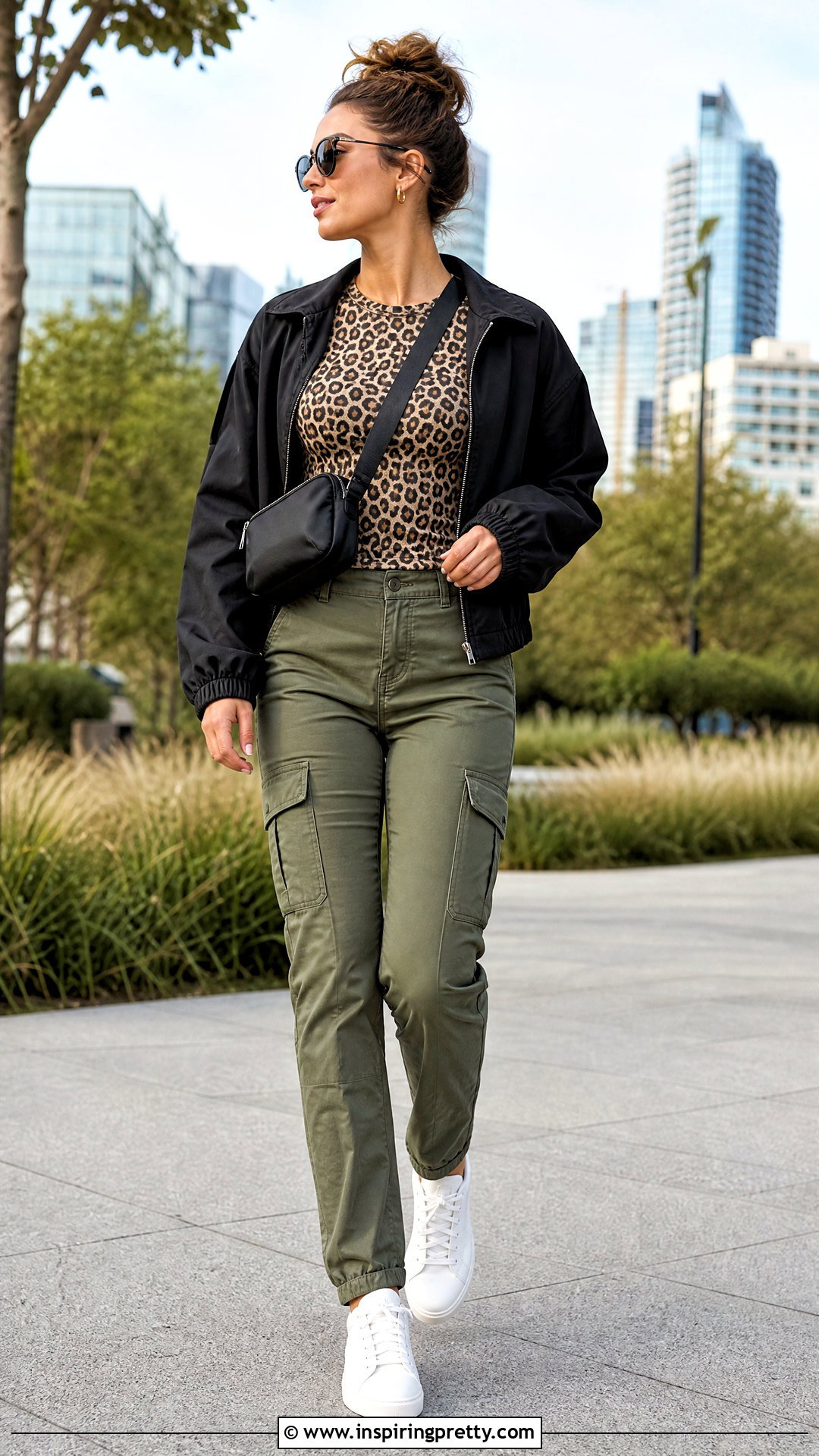 Cheetah Print Top With Cargo Pants - 50 cheetah print top outfit ideas